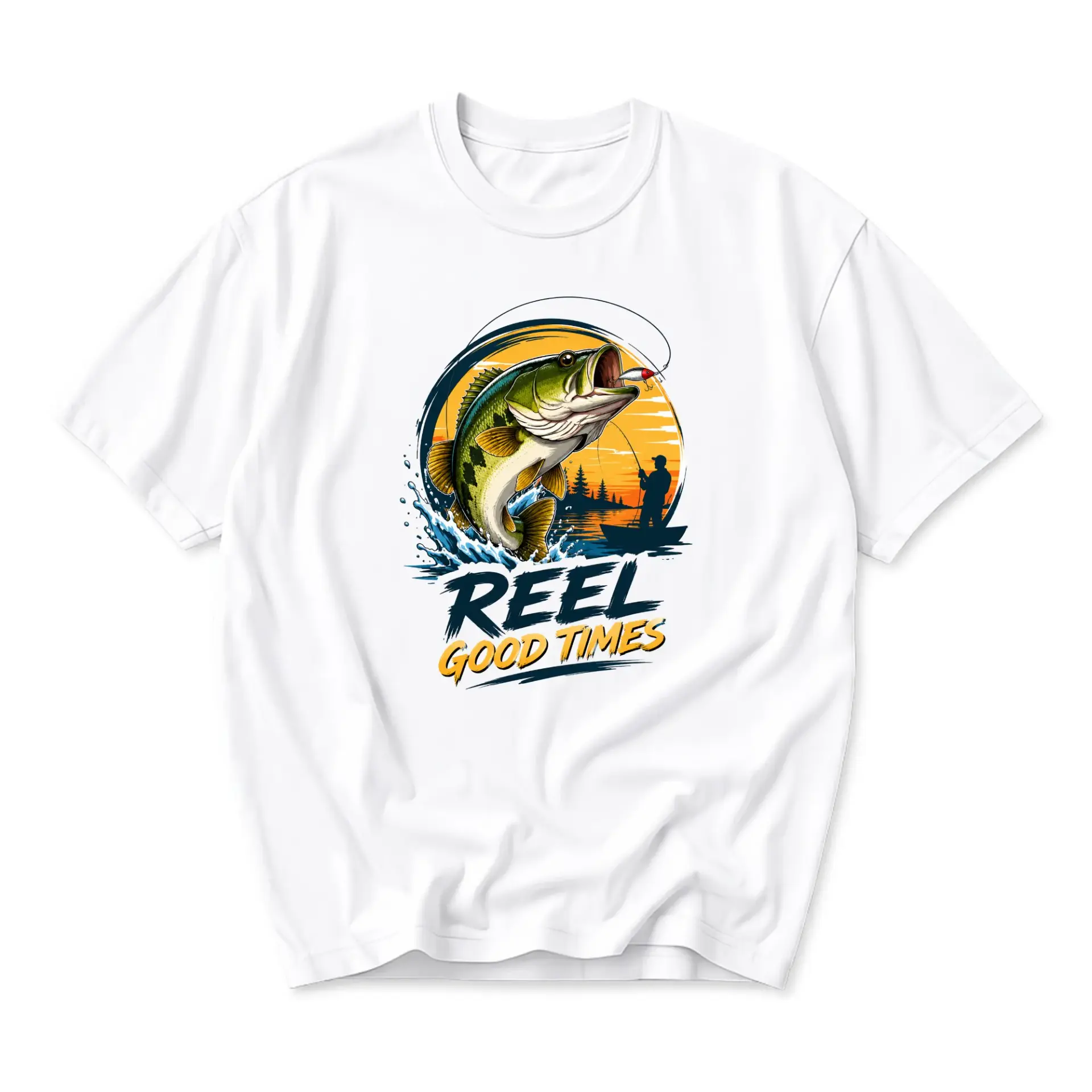 Graphic Tee Reel Good Times Fishing Shirt Unisex Cotton Crew Neck Short Sleeve Casual Outdoor Enthusiast Apparel