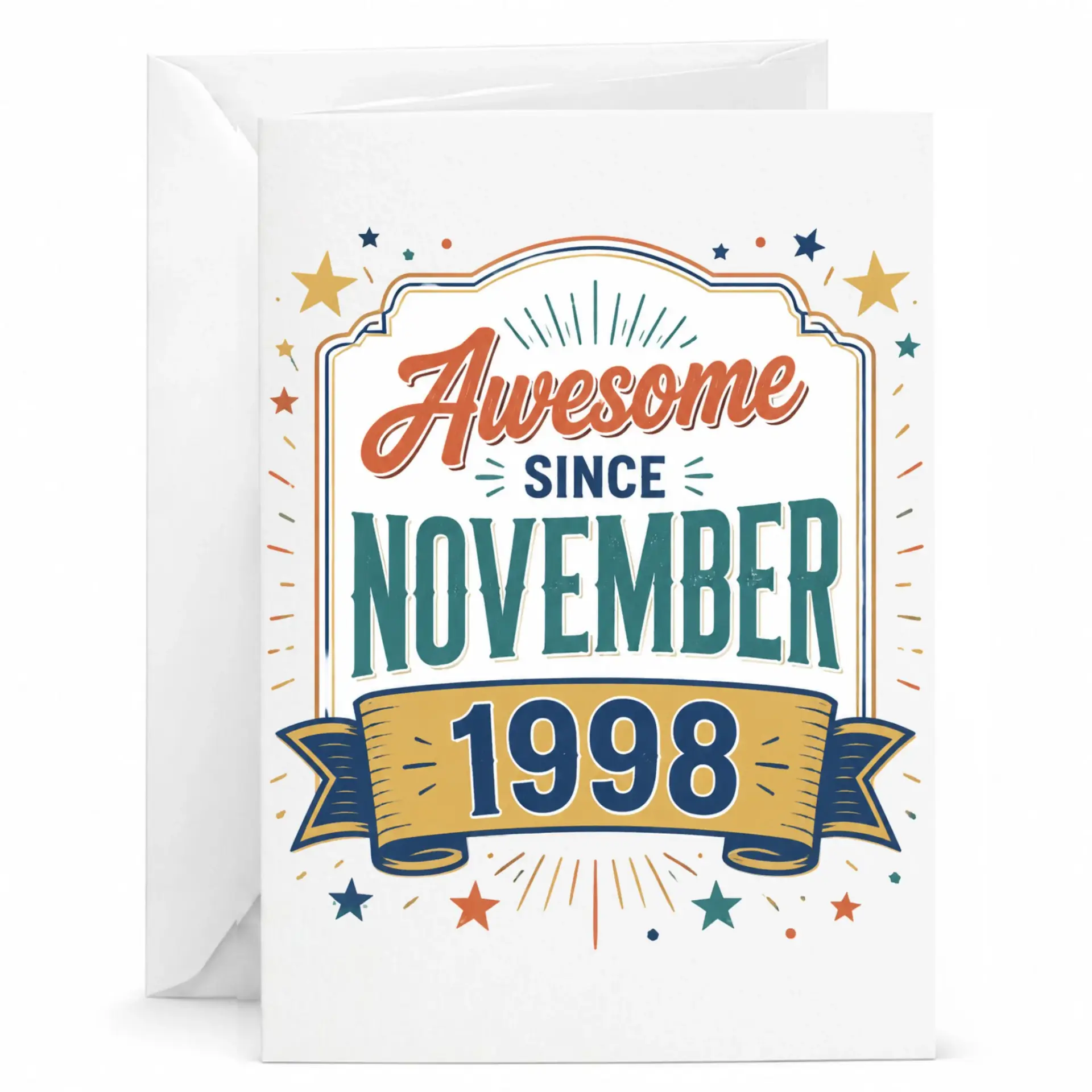 Birthday Card Awesome Since November 1998 Vintage Style Greeting Card for Milestone Birthdays and Celebrations