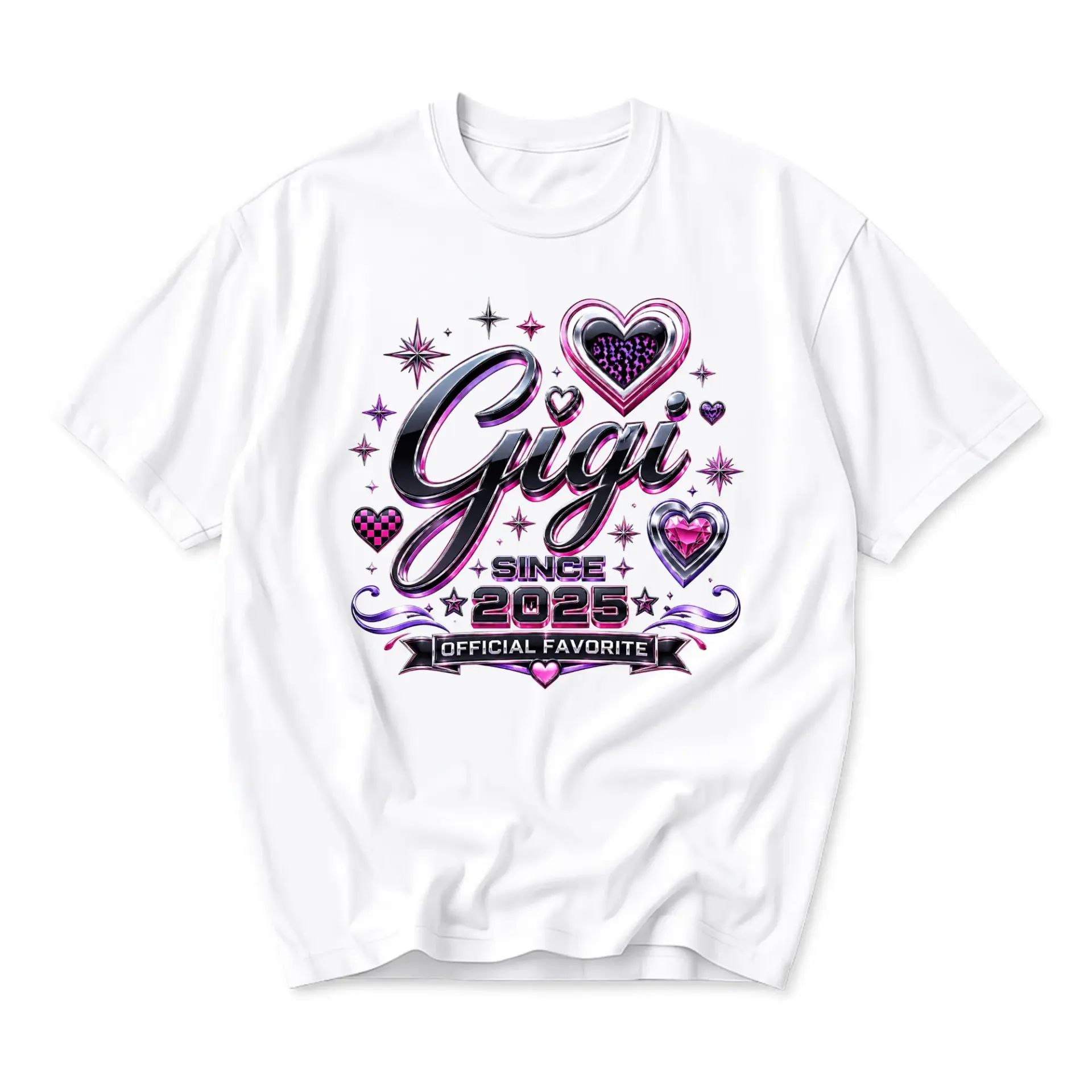 Graphic Tee Gigi Since 2025 Official Favorite Unisex Crew Neck Short Sleeve Shirt for Casual Everyday Apparel