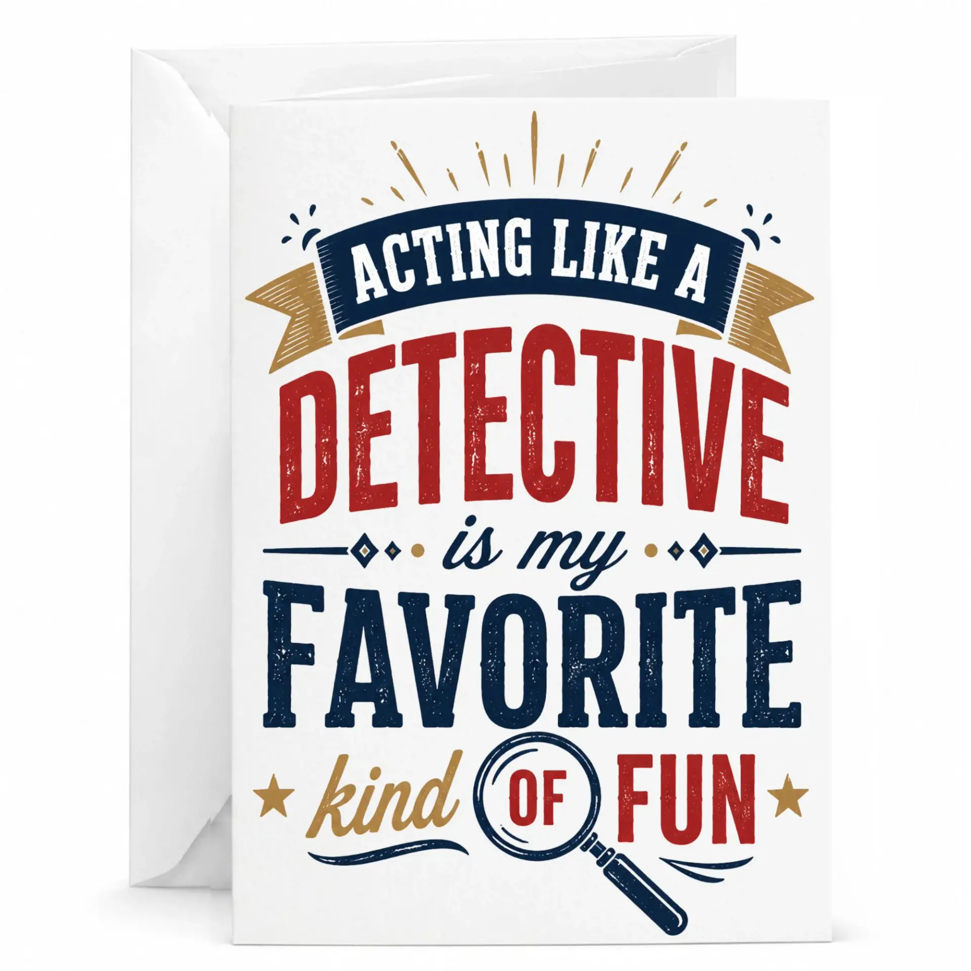 Funny Detective Greeting Card Acting Like a Is My Favorite Kind of Fun Stationery for Mystery Solvers