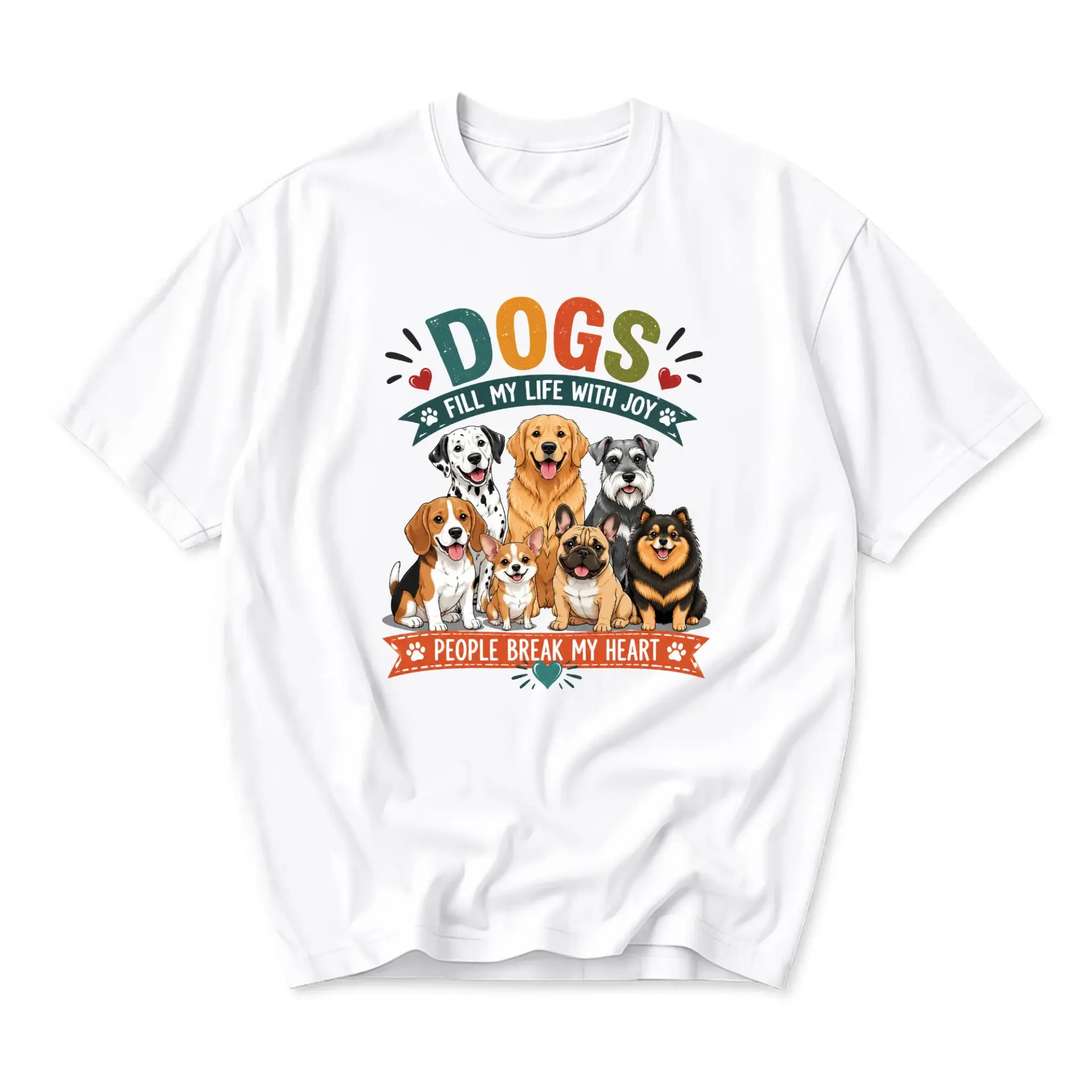 Graphic Tee Fill My Life with Joy People Break My Heart Unisex Casual Crew
