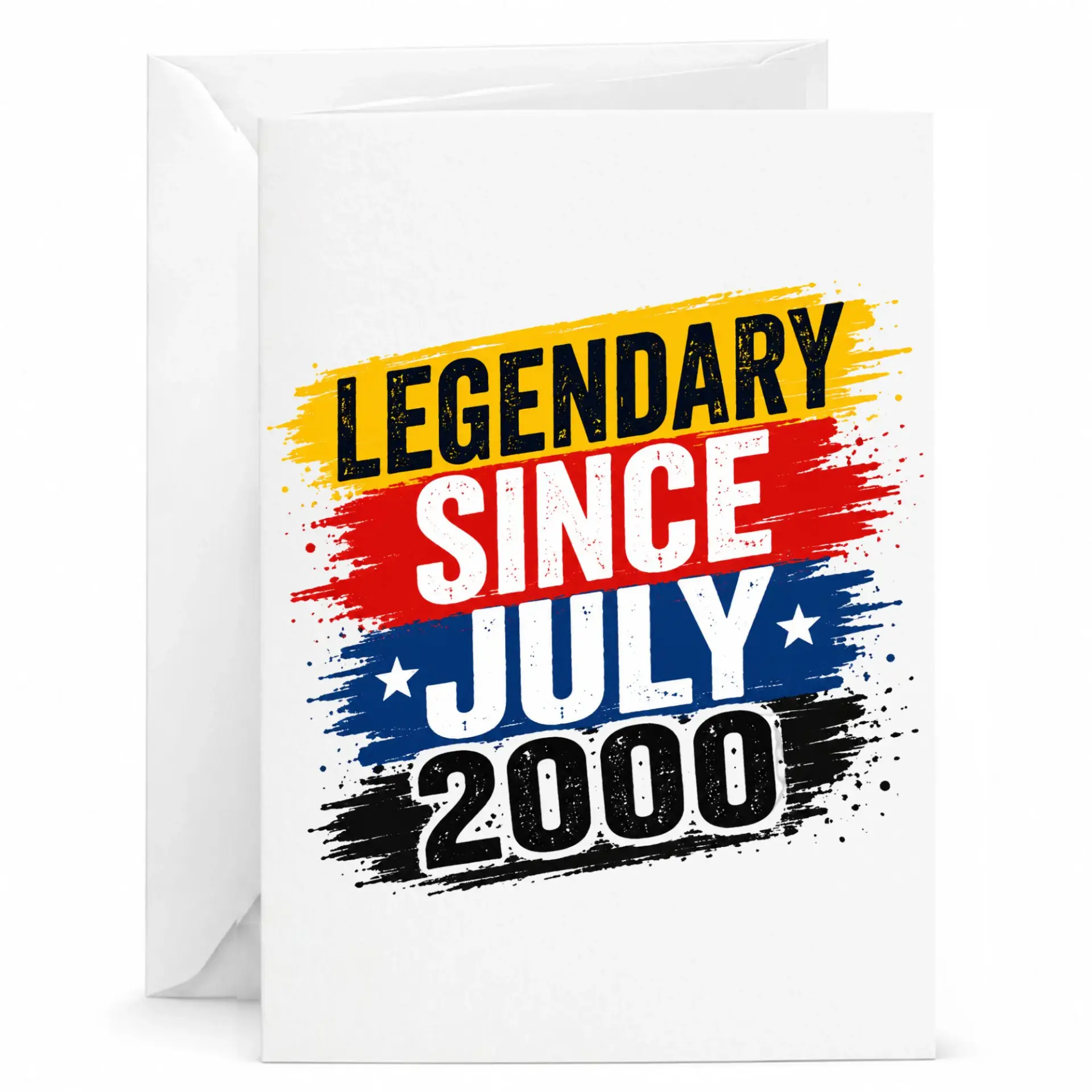 Birthday Card Legendary Since July 2000 Vintage Style Greeting Card for Milestone Birthdays Anniversary Celebration