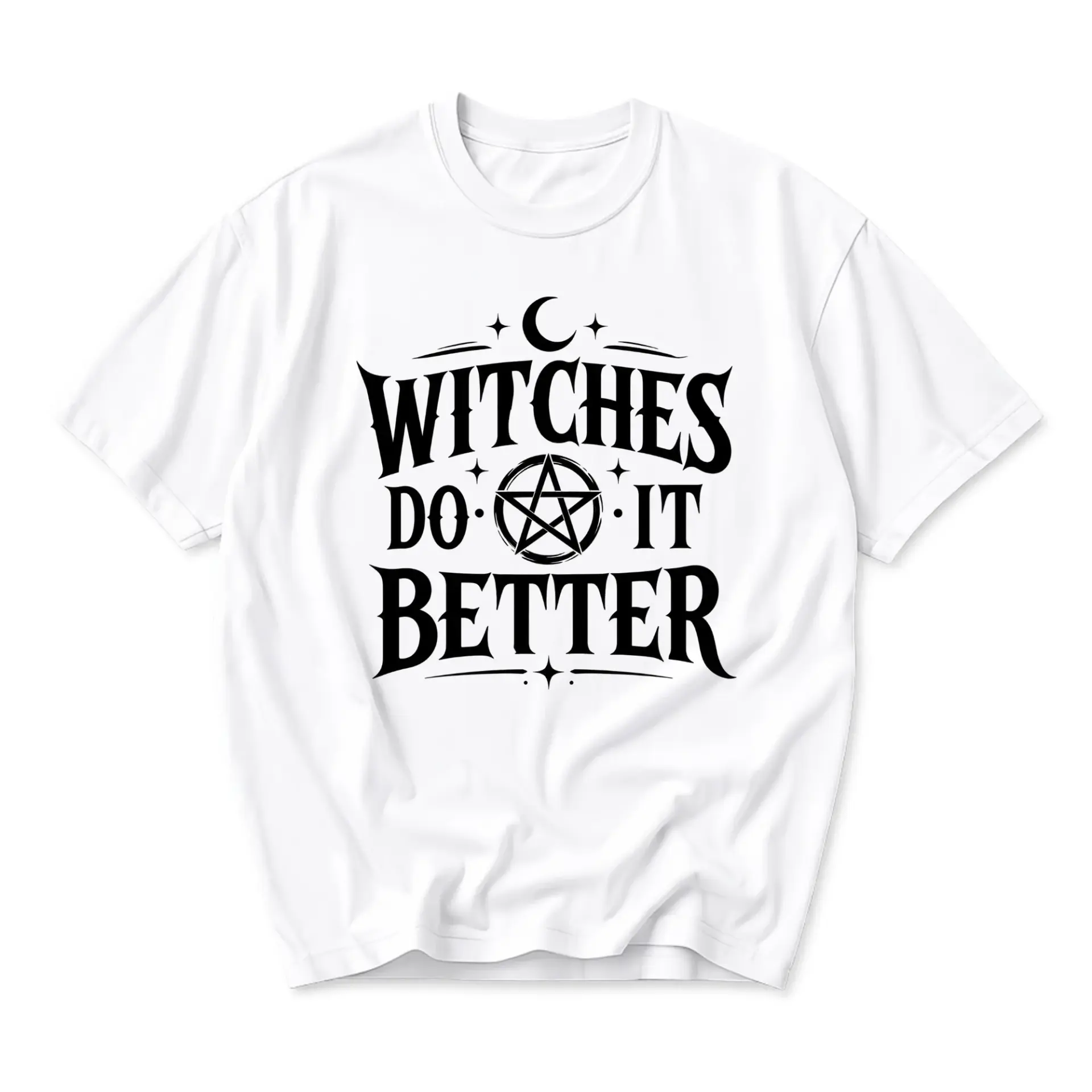 Funny Shirt Witches Do It Better Graphic Tee Retro Occult Style Unisex Crew Neck Casual Cotton Blend Apparel