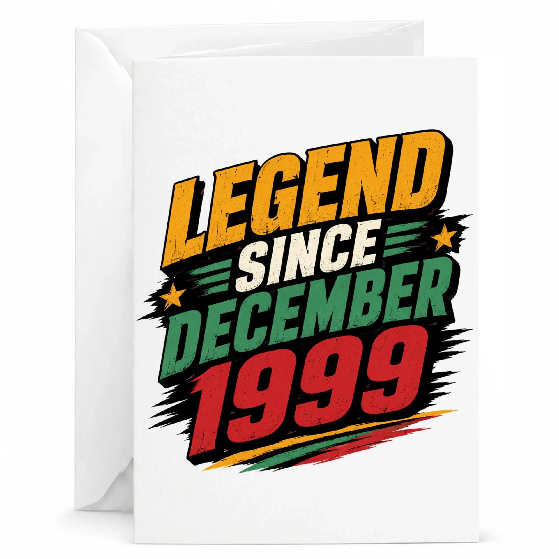 Birthday Card Legend Since December 1999 Vintage Style Graphic Greeting Card for Milestone Celebration