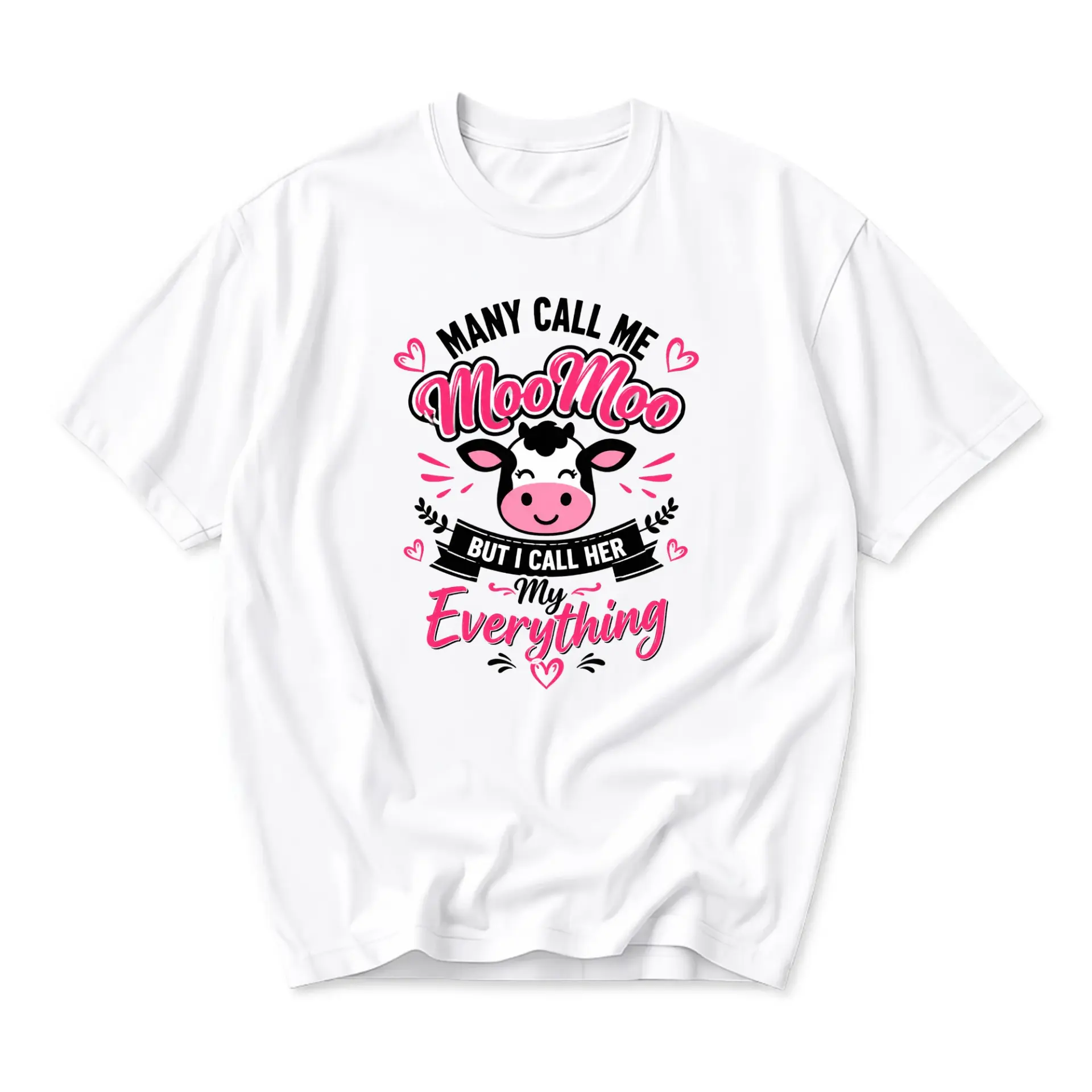 Funny Shirt Many Call Me Moomoo but I Her My Everything Graphic Tee Cute Cow Lover Apparel Unisex Crew Neck