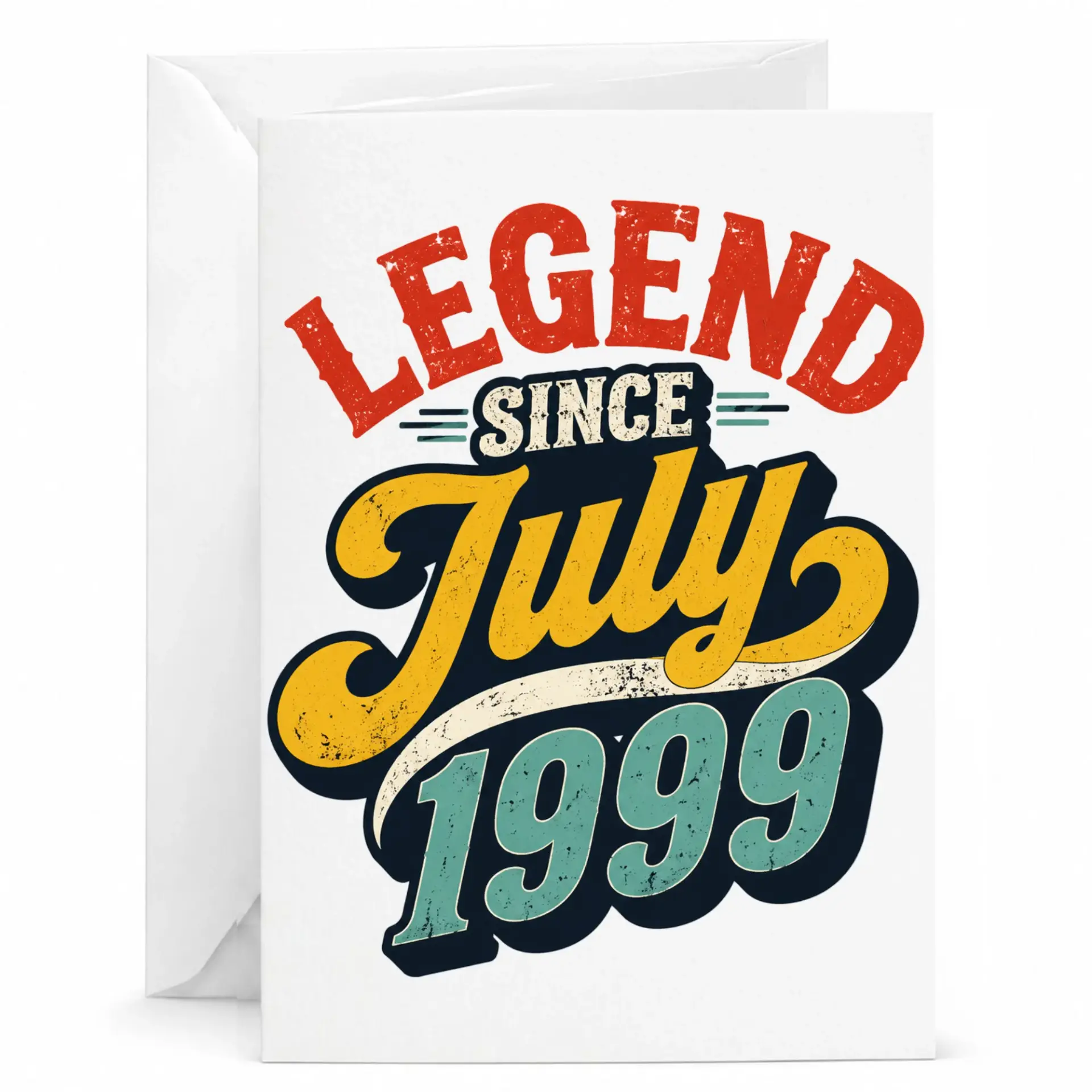 Greeting Card Legend Since July 1999 Vintage Retro Style Birthday Anniversary Congratulations Stationery Note Card