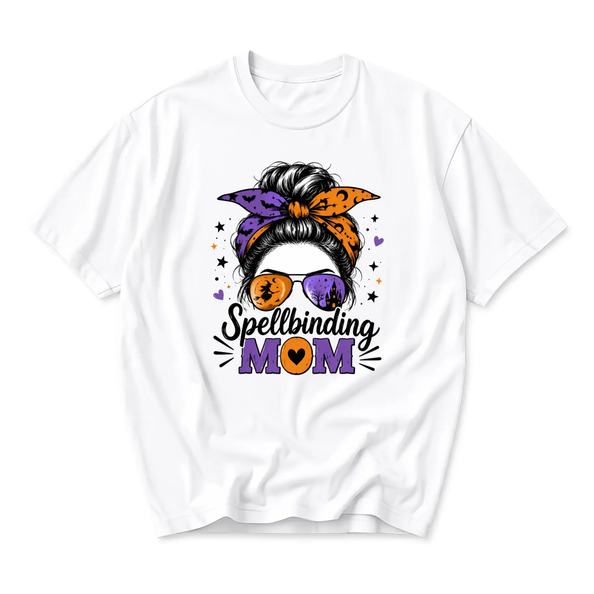 Graphic Tee Spellbinding Mom Halloween Shirt Cute Witchy Style Unisex Crew Neck Casual Everyday Holiday Apparel