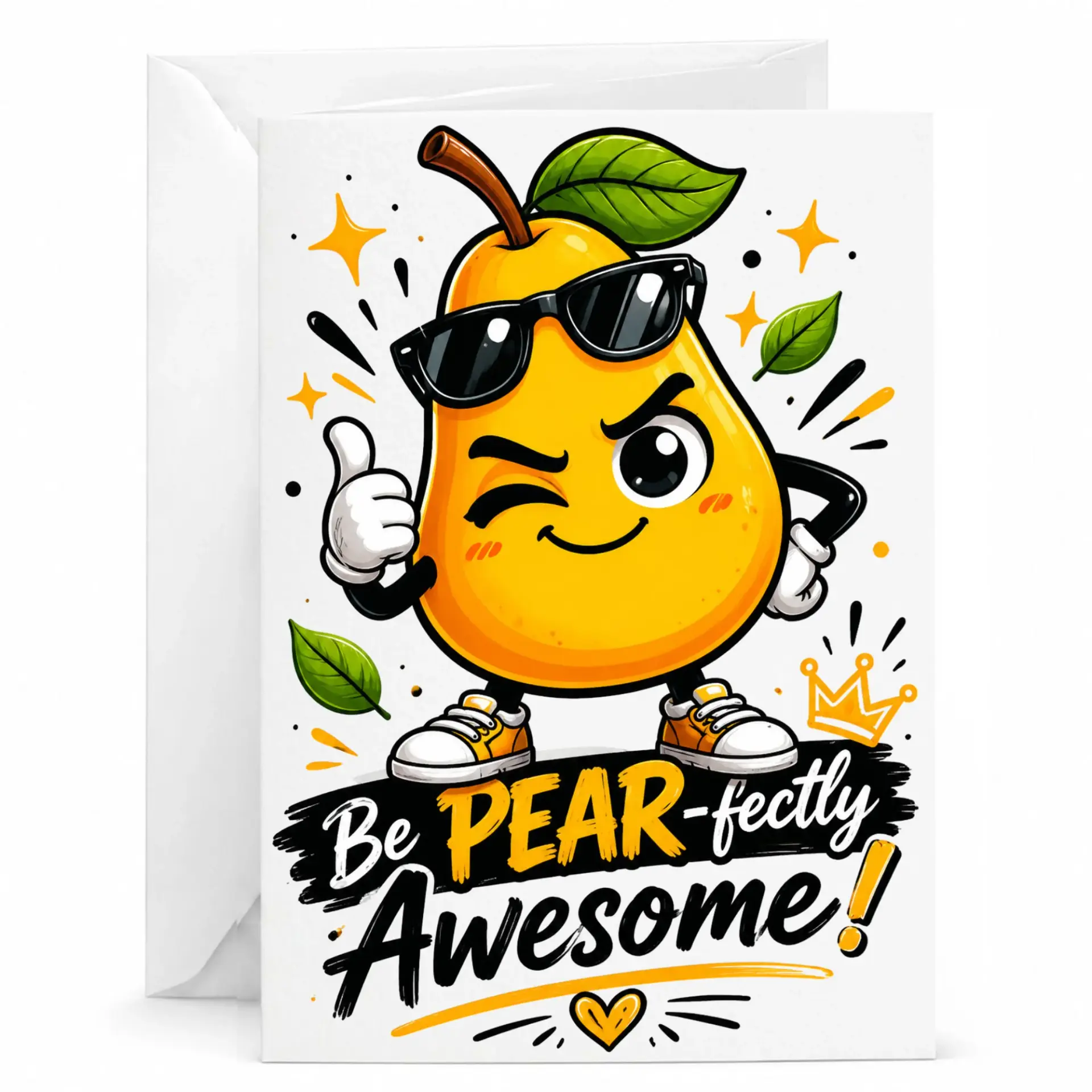 Funny Greeting Card Be -Fectly Awesome Pun for Birthdays and Encouragement with Matching Envelope