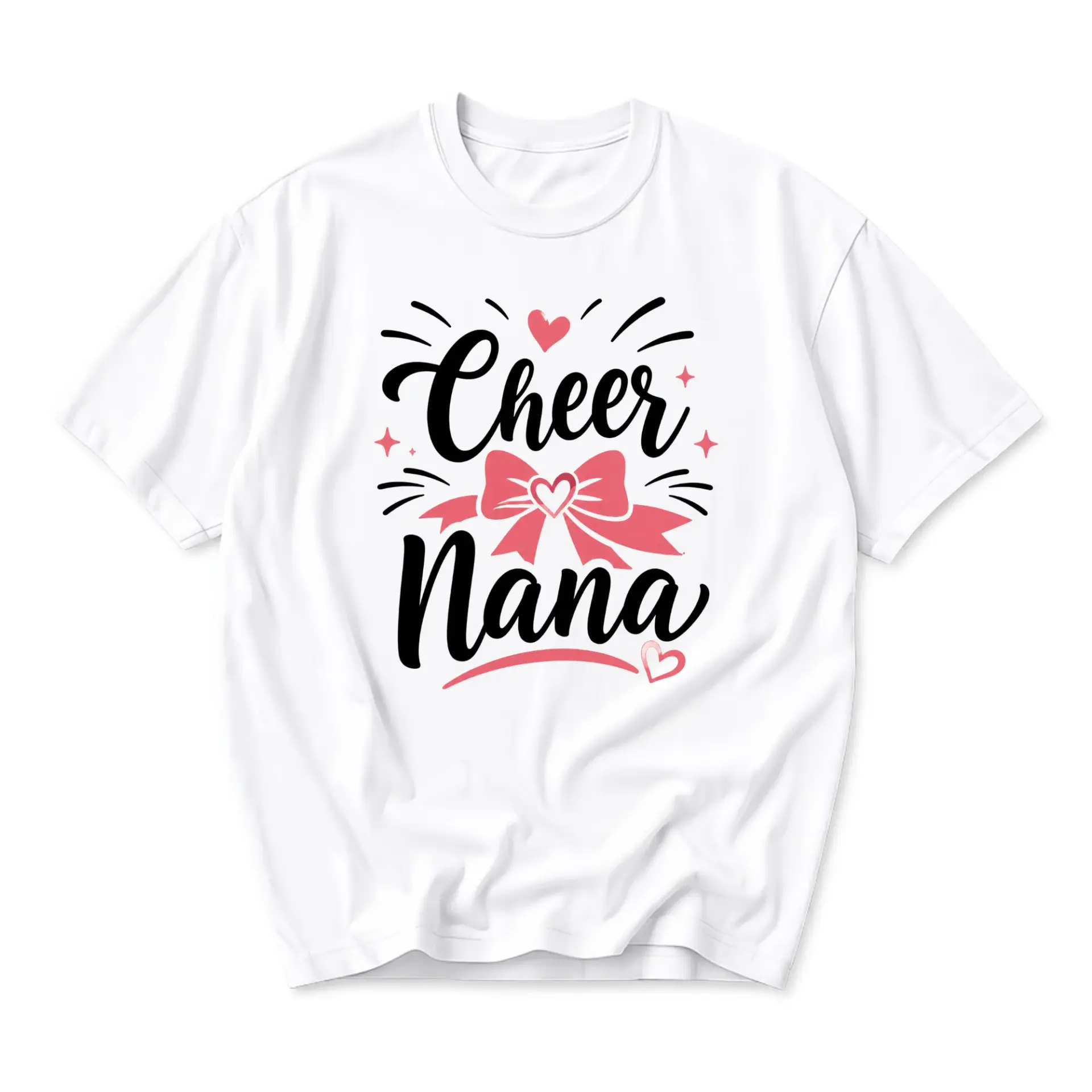 T-shirt Cheer Nana Graphic Print Cotton Blend Unisex Casual Crew Neck Tee