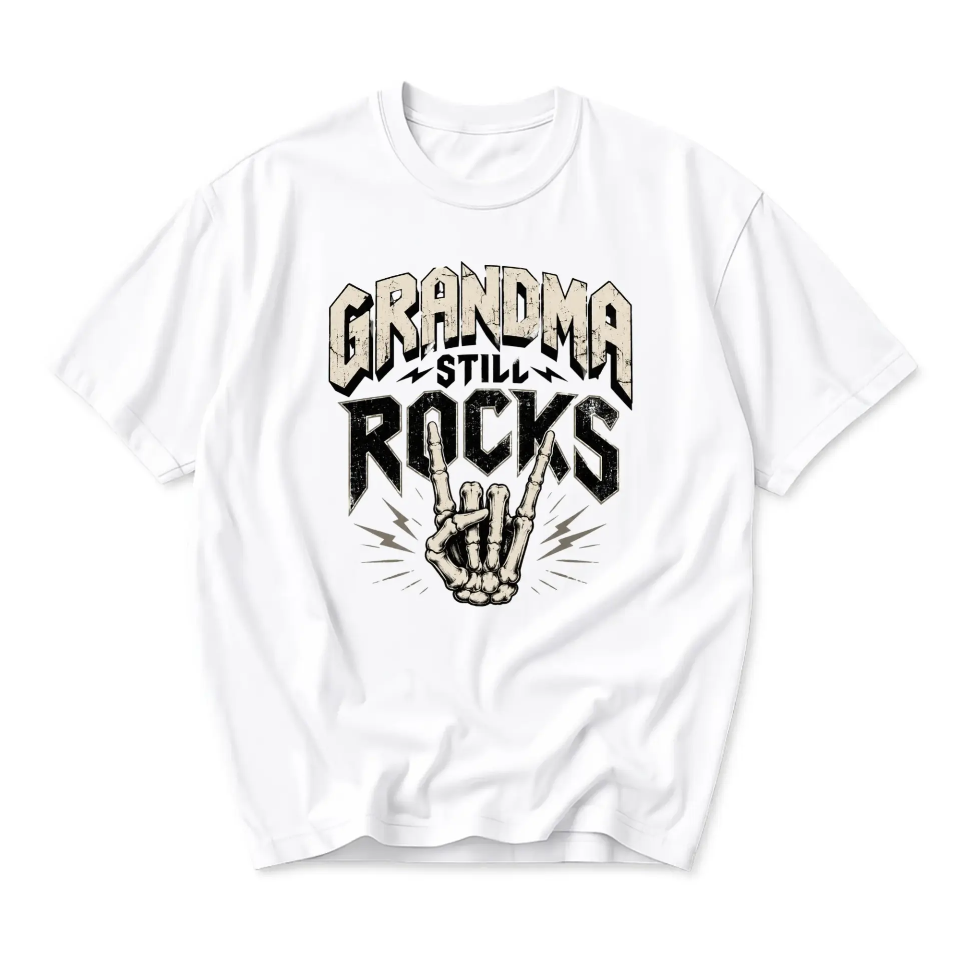 Funny Shirt Grandma Still Rocks Graphic Tee Casual Unisex Crew Neck T-Shirt