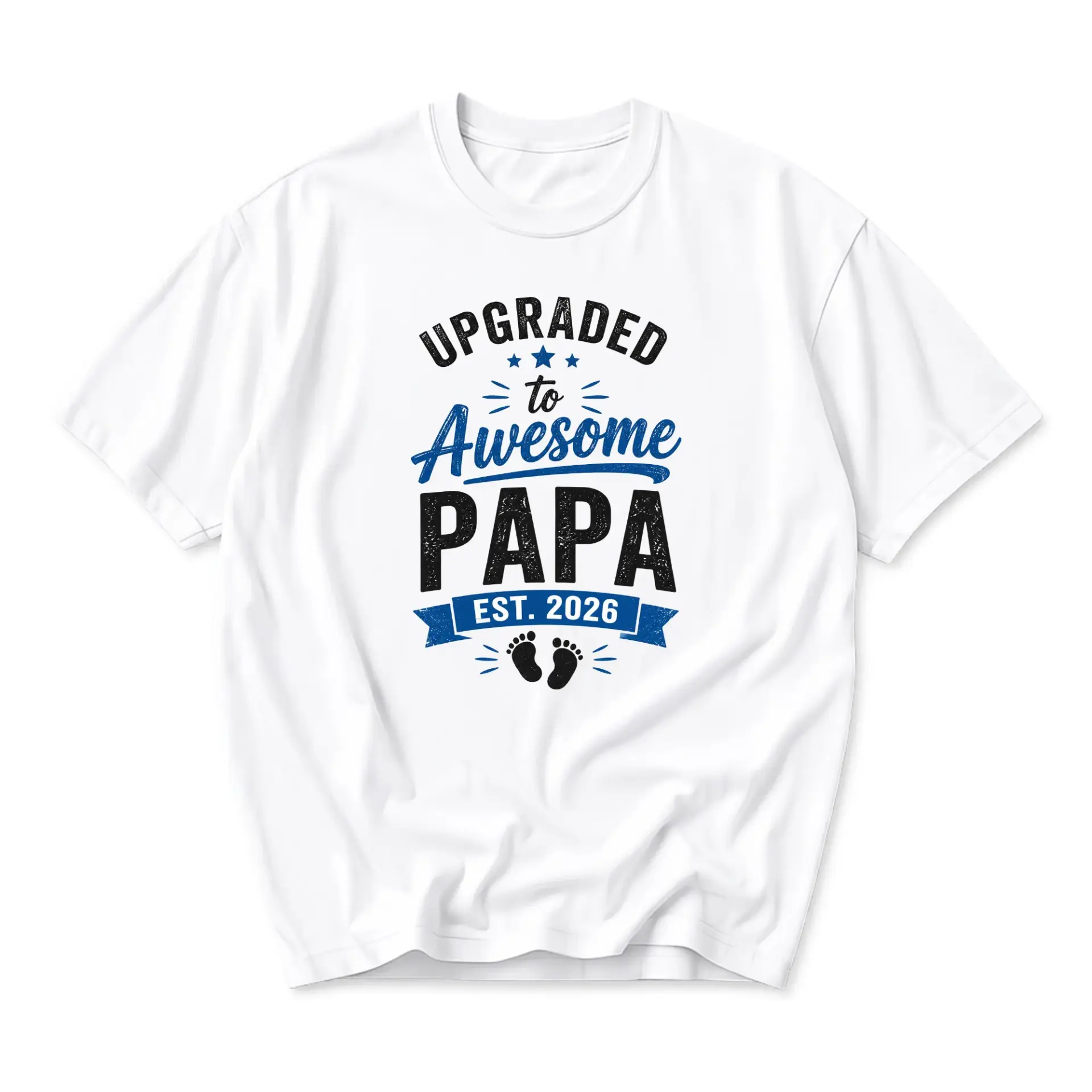 Funny Shirt Upgraded to Awesome Papa Est 2026 Graphic Tee Unisex Crew Neck Casual Cotton Blend Apparel for Men