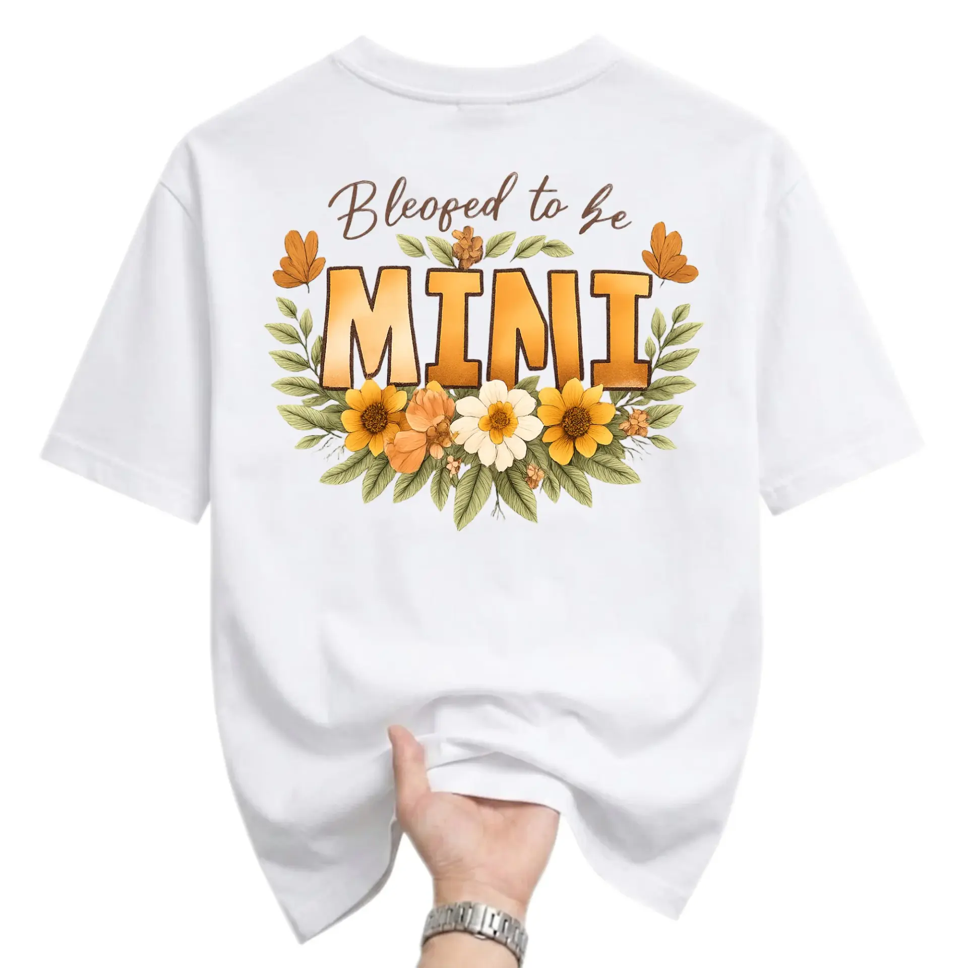 Graphic Tee Blessed to Be Mini Floral Autumn Aesthetic Unisex Crew Neck