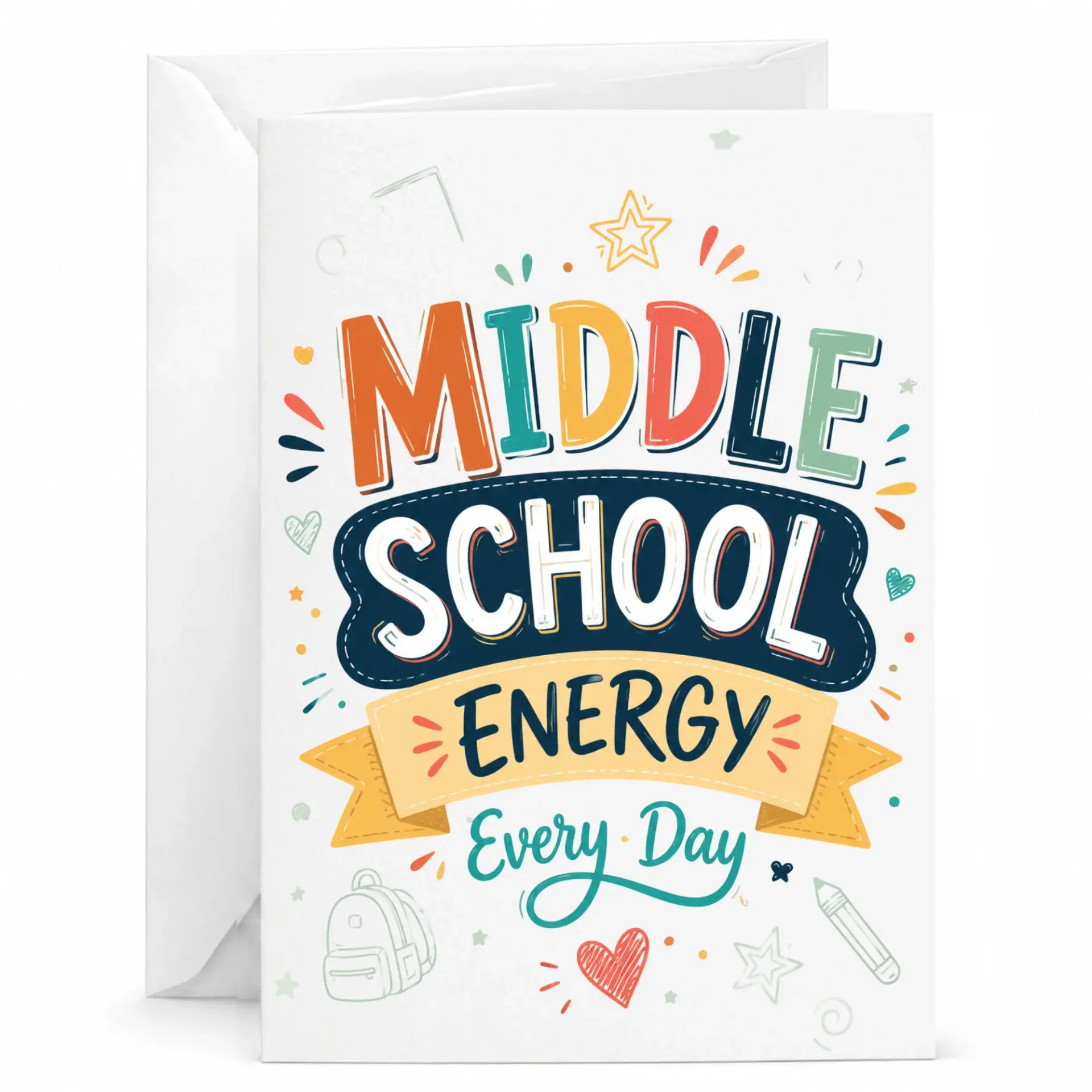 Funny Energy Greeting Card with White Envelope for Milestone Celebrations and Encouragement