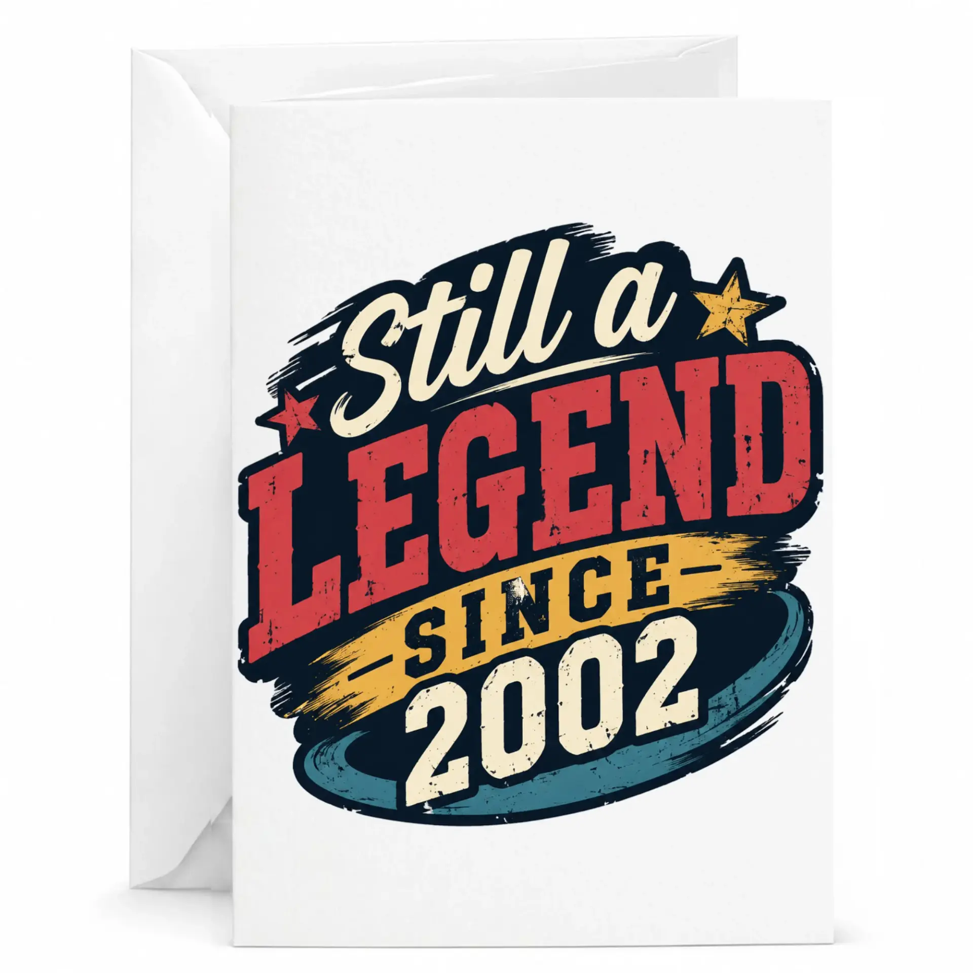 Greeting Card Still a Legend Since 2002 Vintage Style Birthday Card for Milestone Celebration and Anniversary Events