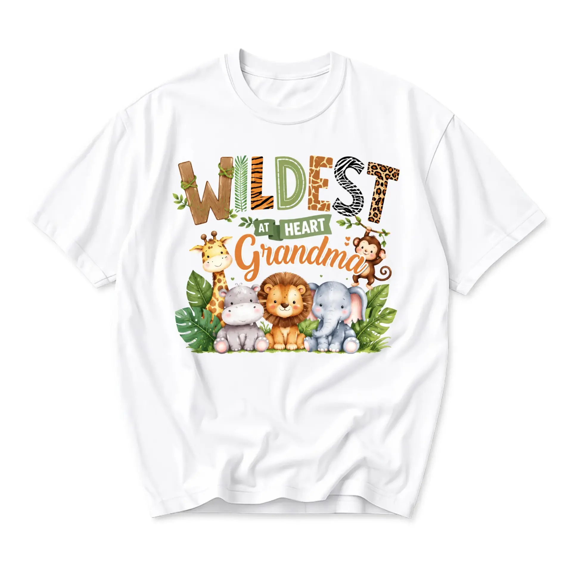 Graphic Tee Wildest at Heart Grandma Unisex Shirt Cute Print Casual Crew