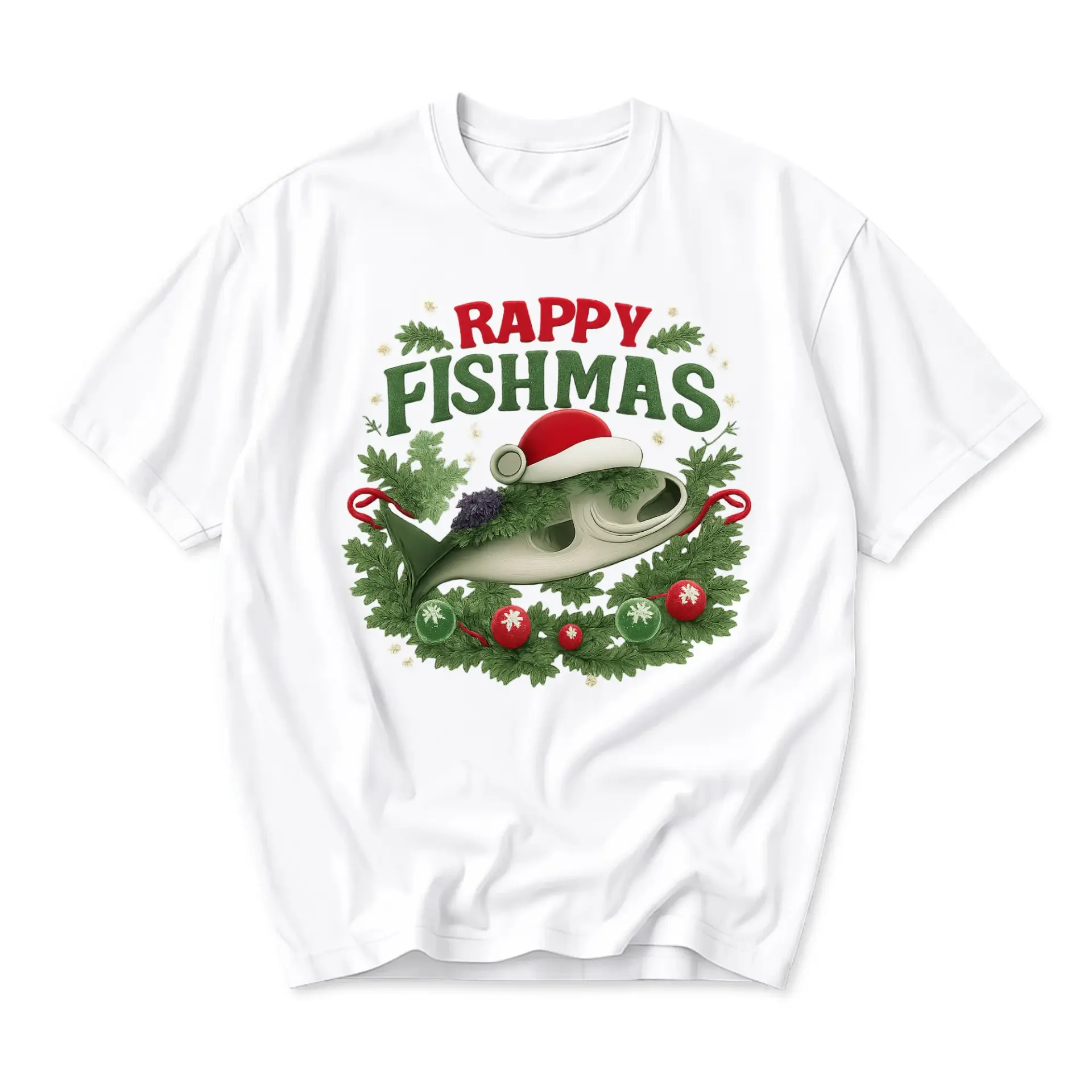 Funny Shirt Rappy Fishmas Holiday Graphic Tee Unisex Casual Apparel for