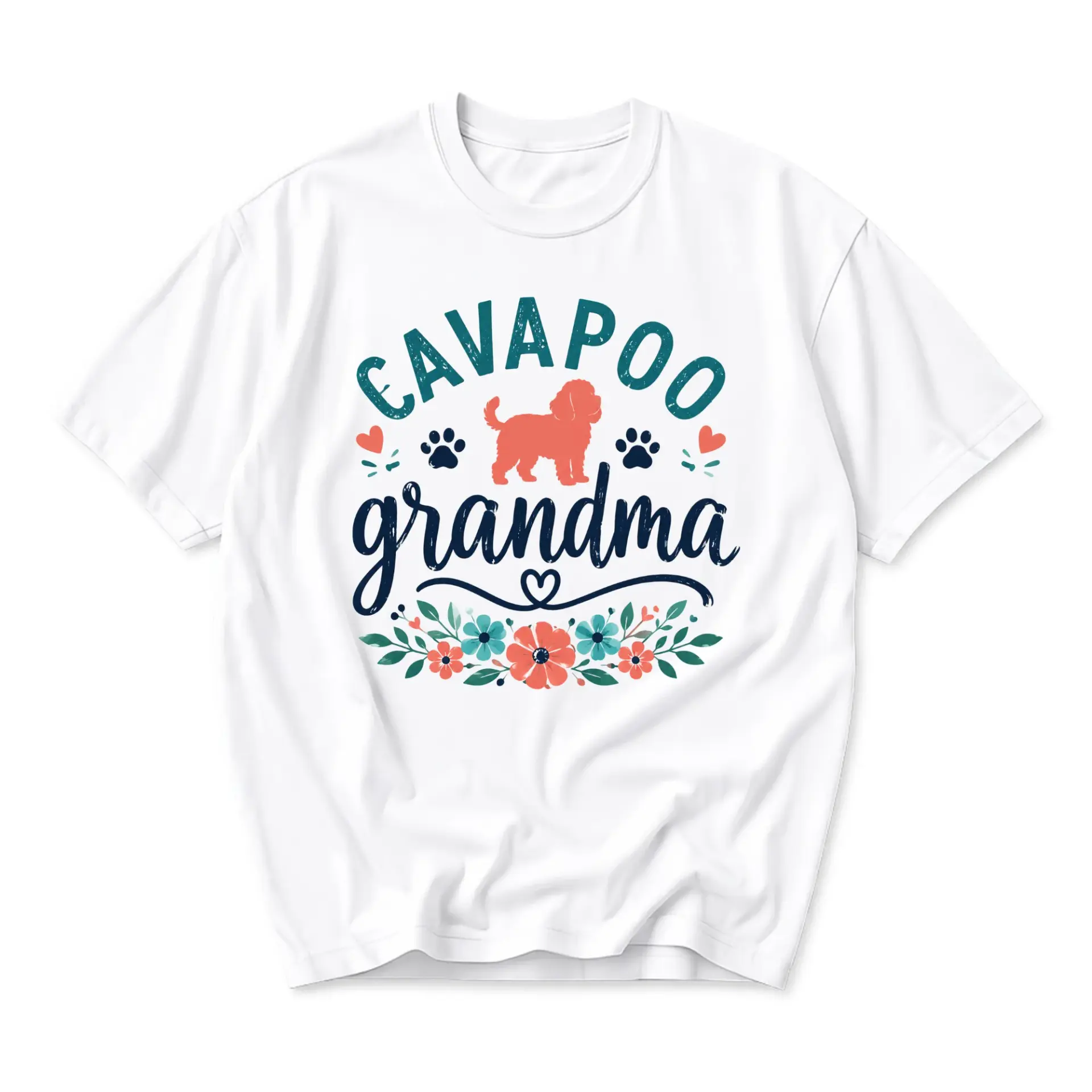 Graphic Tee Cavapoo Grandma Dog Lover Shirt Unisex Casual Crew Neck Apparel for Everyday Wear and Gift Giving