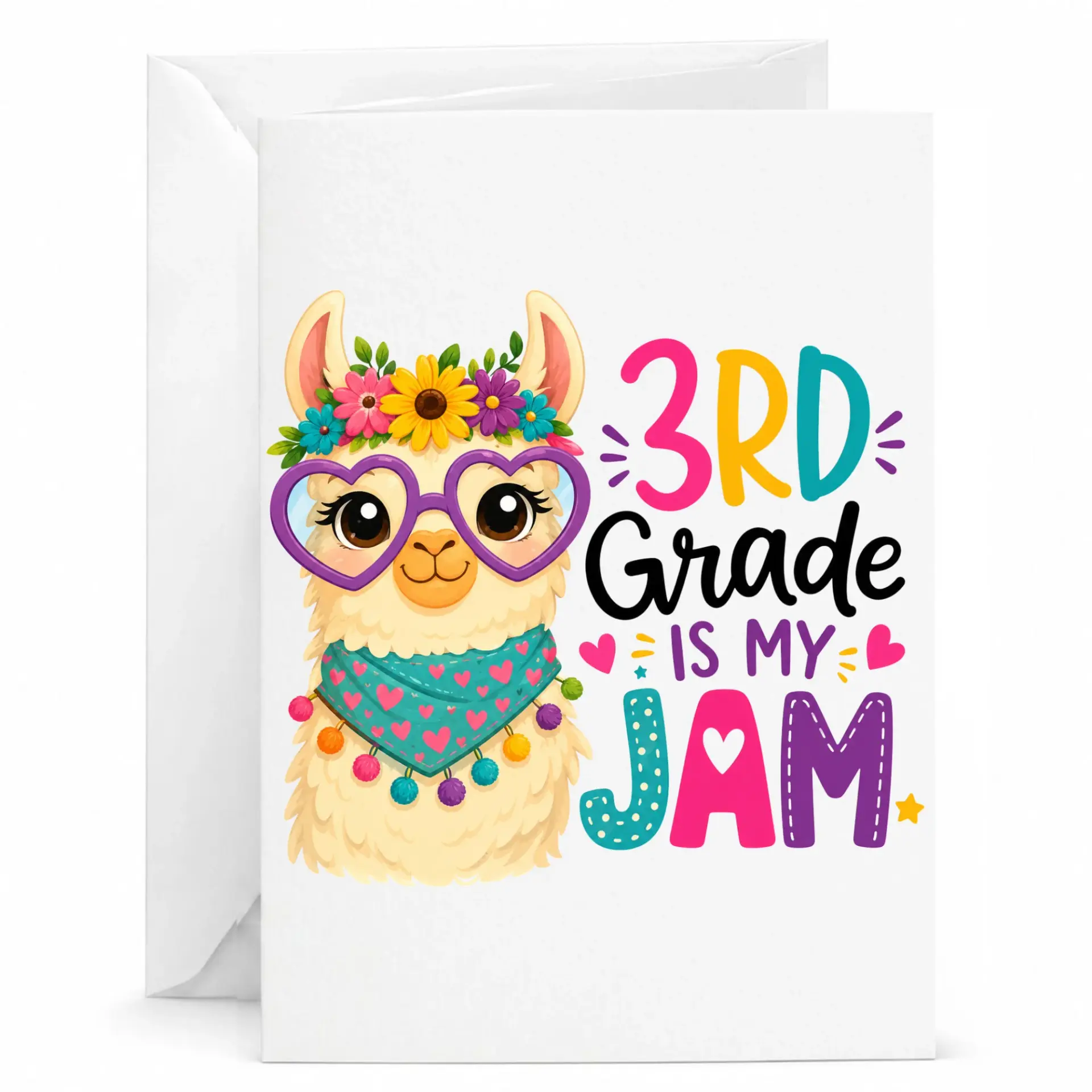 Funny Llama Greeting Card 3rd Is My Theme for Third Achievement Congratulations and Encouragement