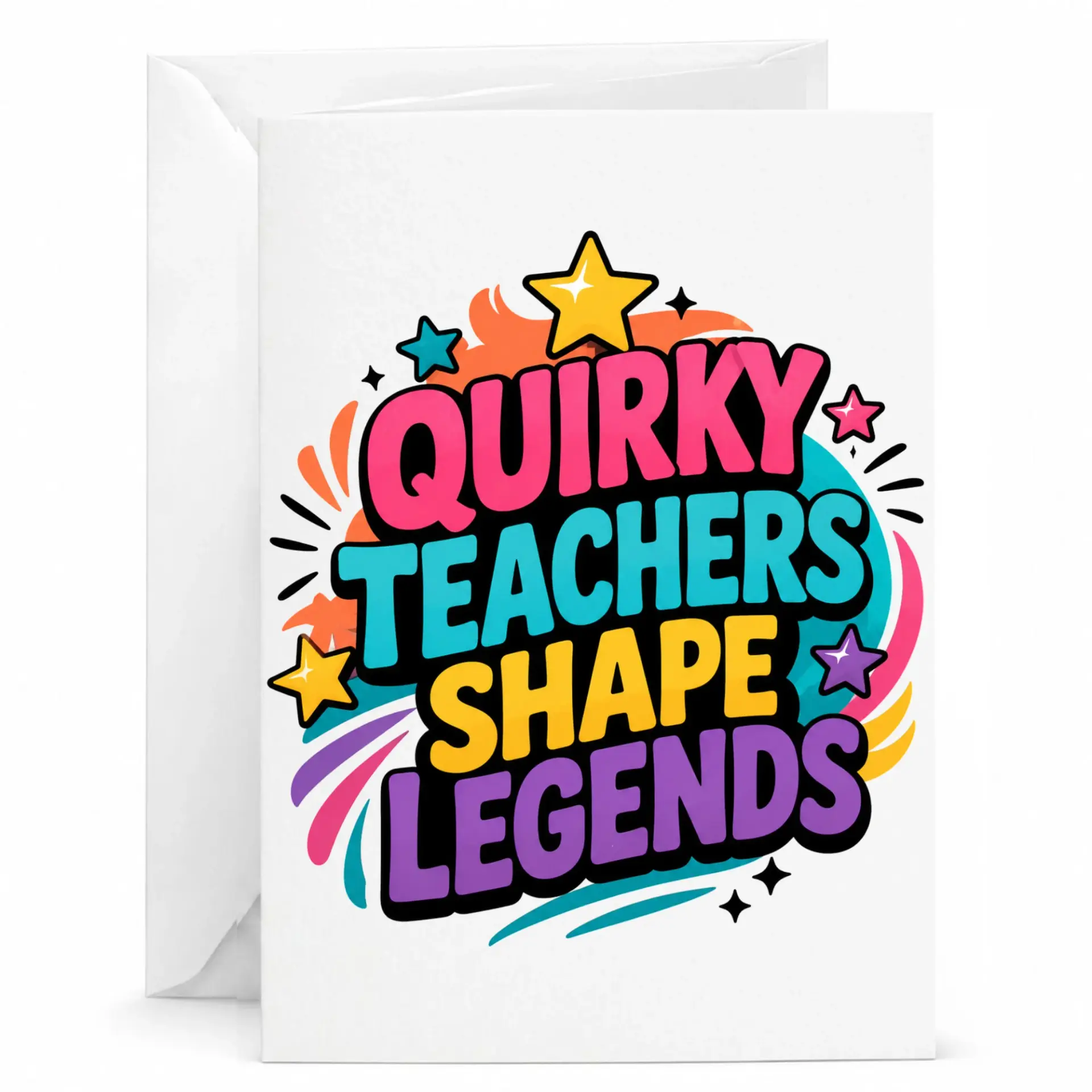 Greeting Card Quirky Teachers Shape Professional Appreciation Decorative Stationery for Every Occasion