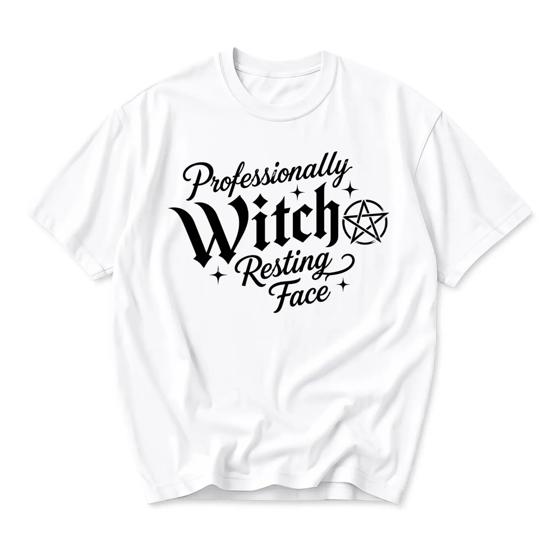Funny Shirt Professionally Witch Resting Face Graphic Tee Unisex Casual Apparel for Everyday Style and Expression