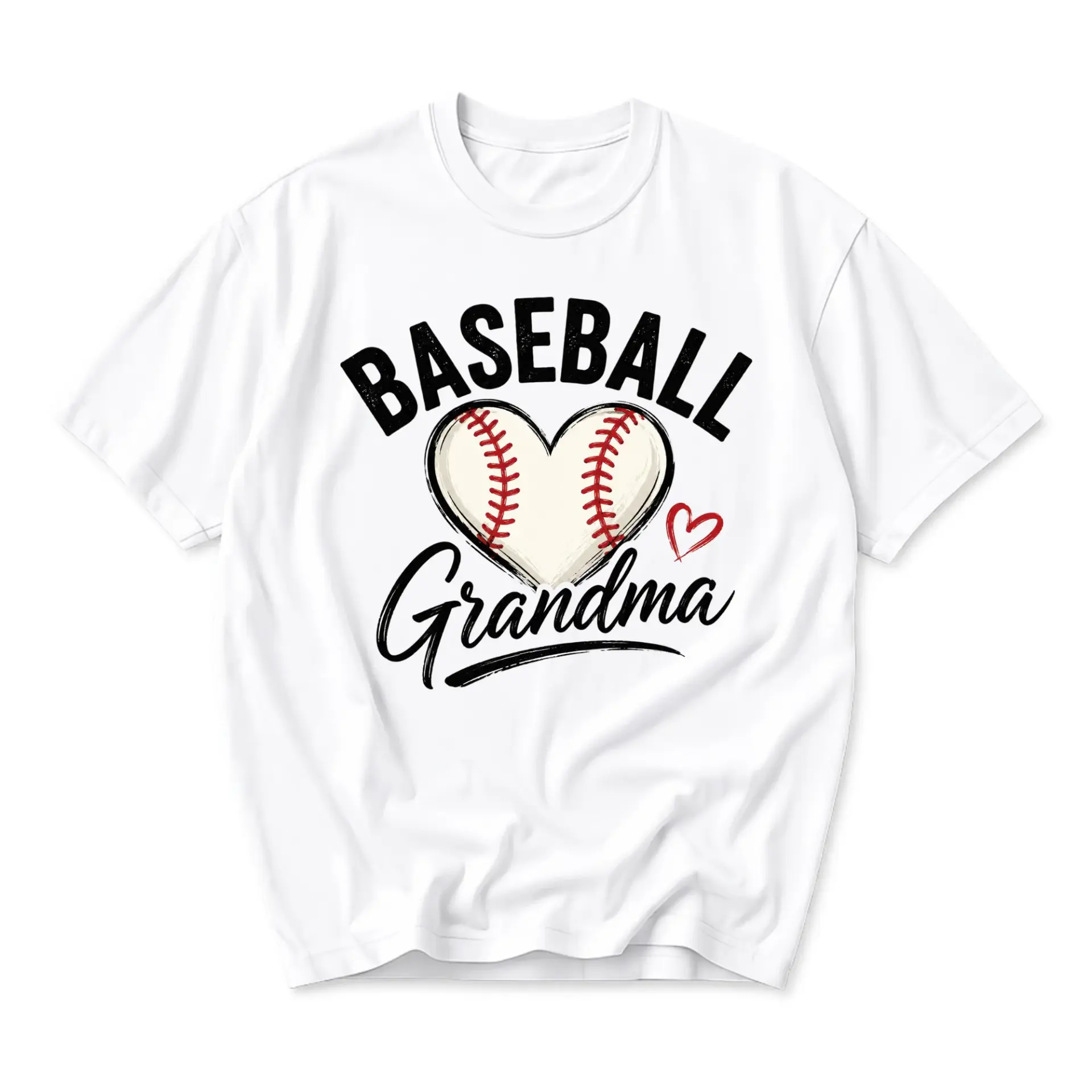 Graphic Tee Baseball Grandma Heart Sports Fan Unisex Crew Neck Shirt