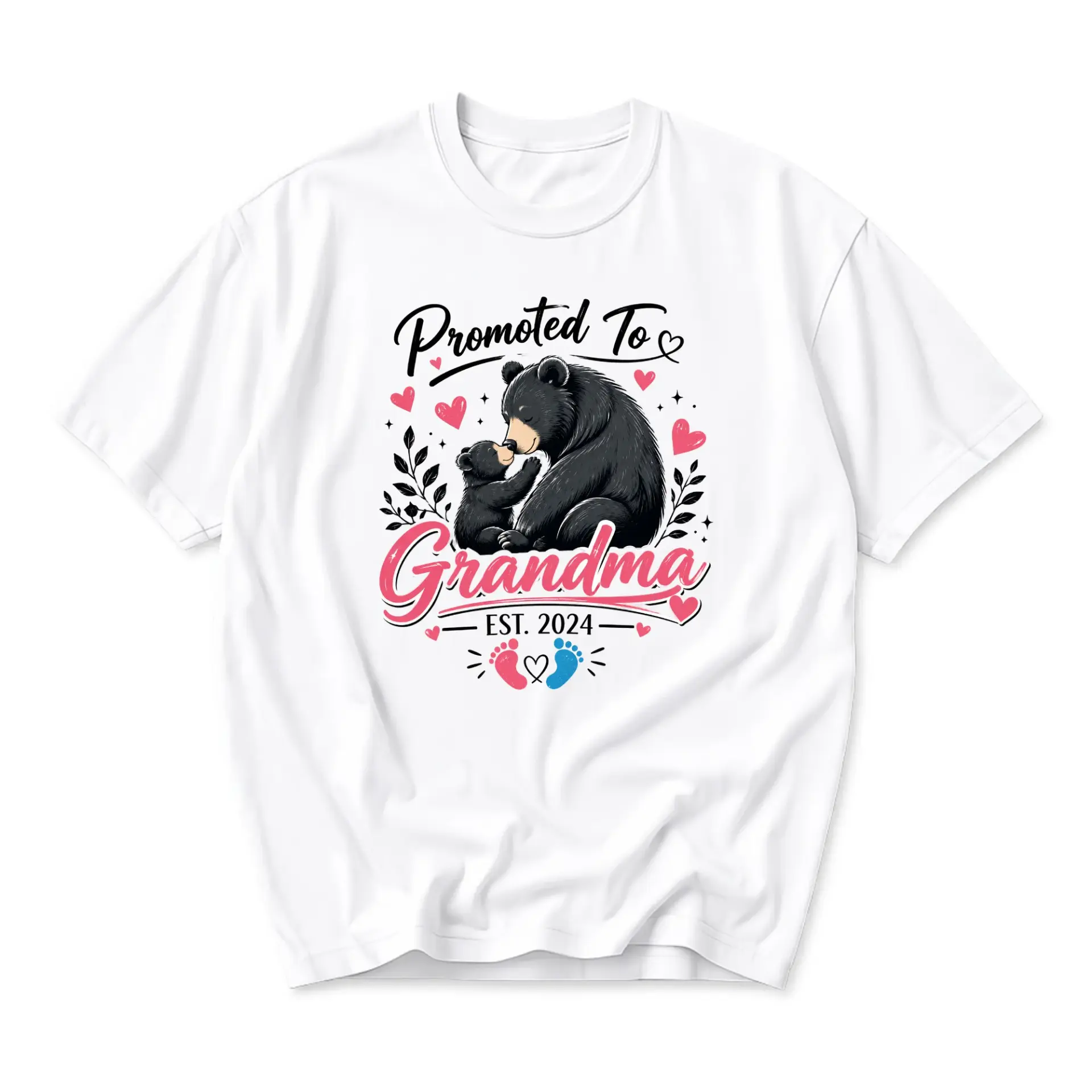 Graphic Tee Promoted to Grandma Est 2024 Art Unisex Crew Neck Casual Shirt