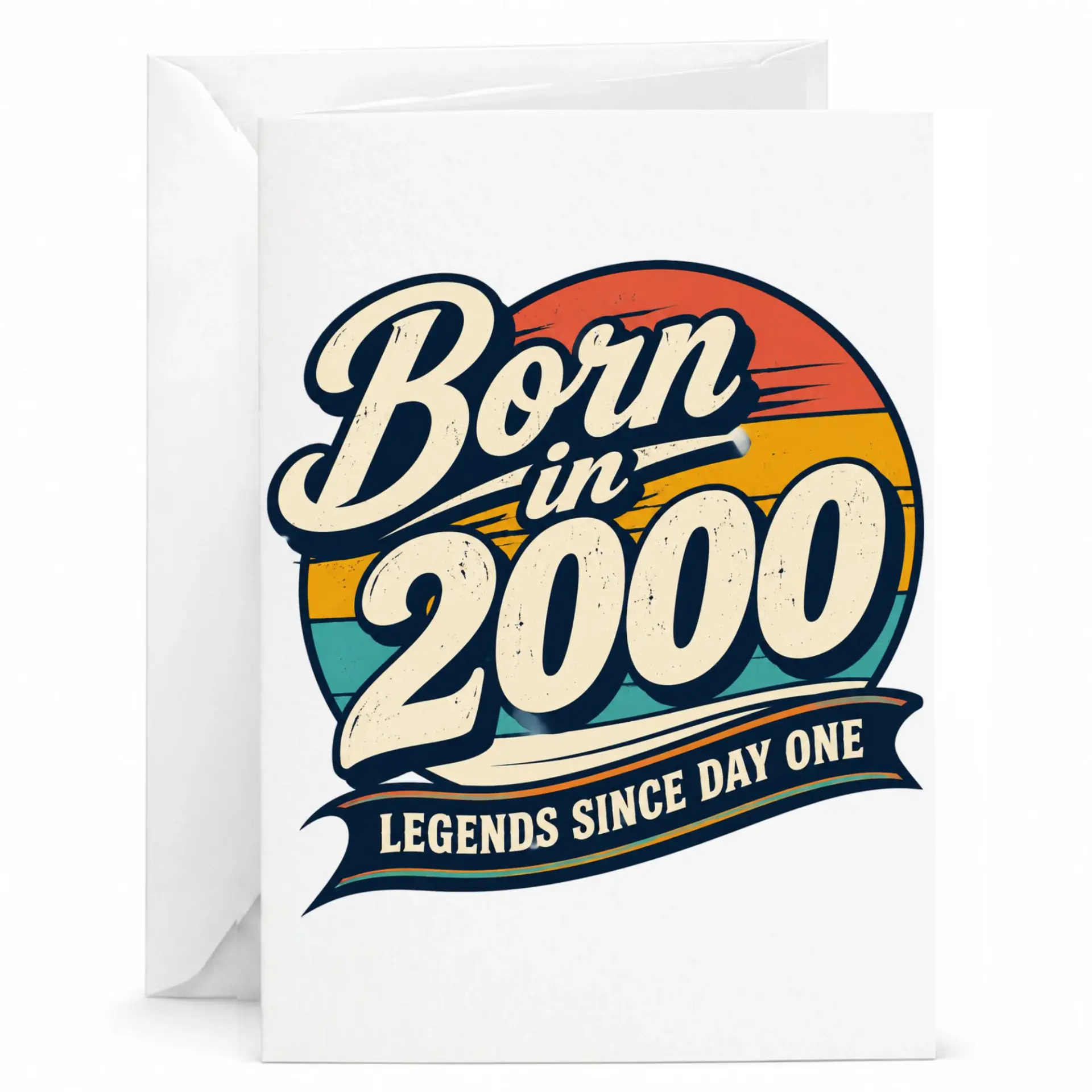 Birthday Card Born in 2000 Legends Since Day One Vintage Retro Graphic Greeting Card for Milestone Celebrations