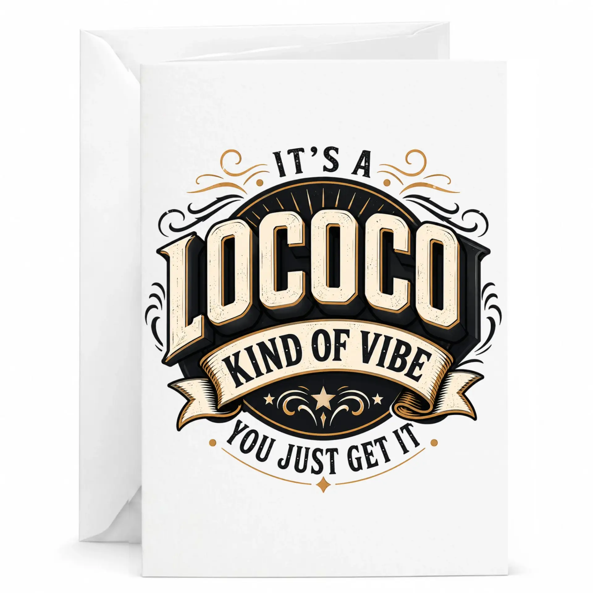Funny Greeting Card It Is a Lococo Kind of Vibe Design Birthday Anniversary Encouragement Personal Stationary