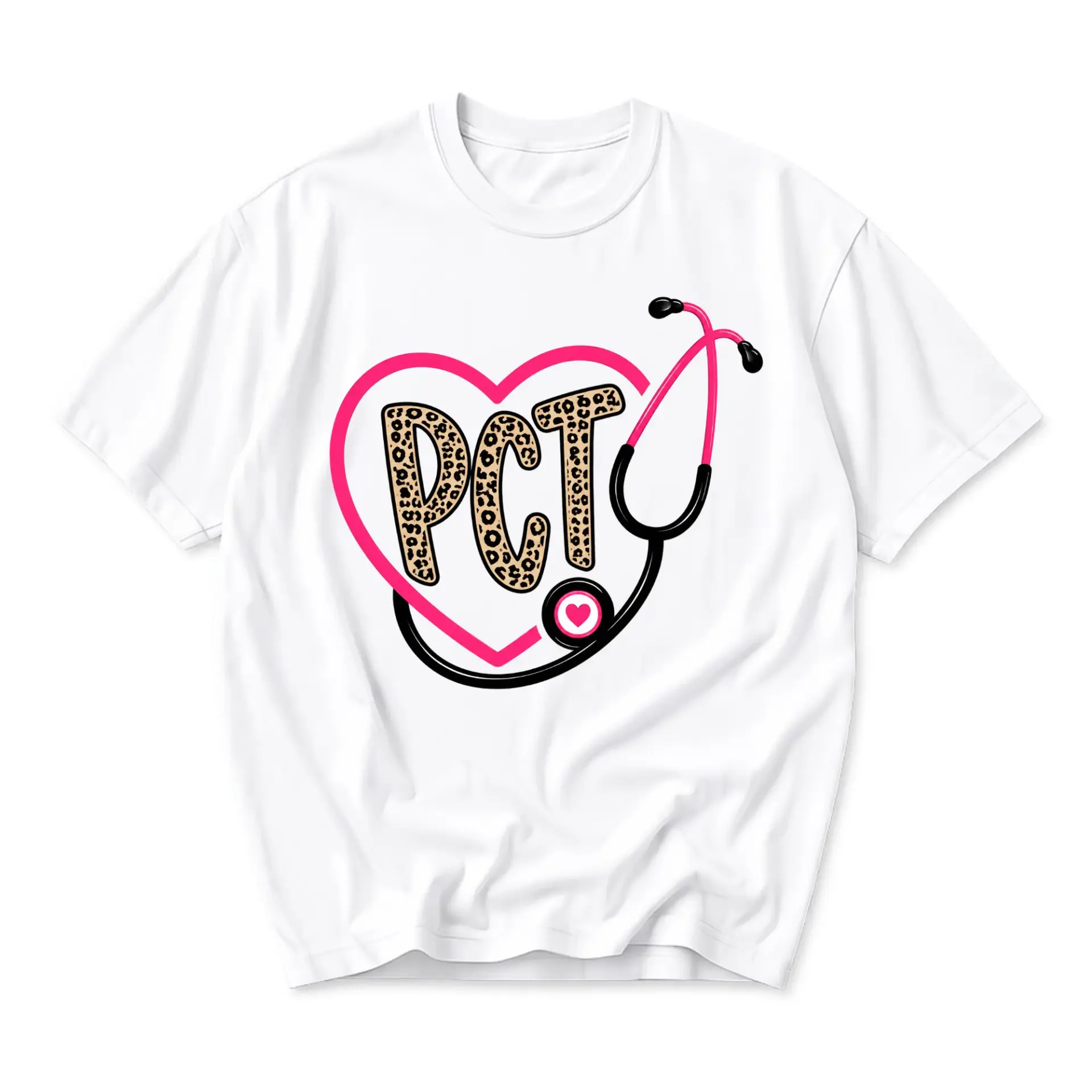 T-shirt Unisex Graphic Tee Pct Medical Professional Design Soft Crew Neck Casual Everyday Wear Cotton Blend Shirt