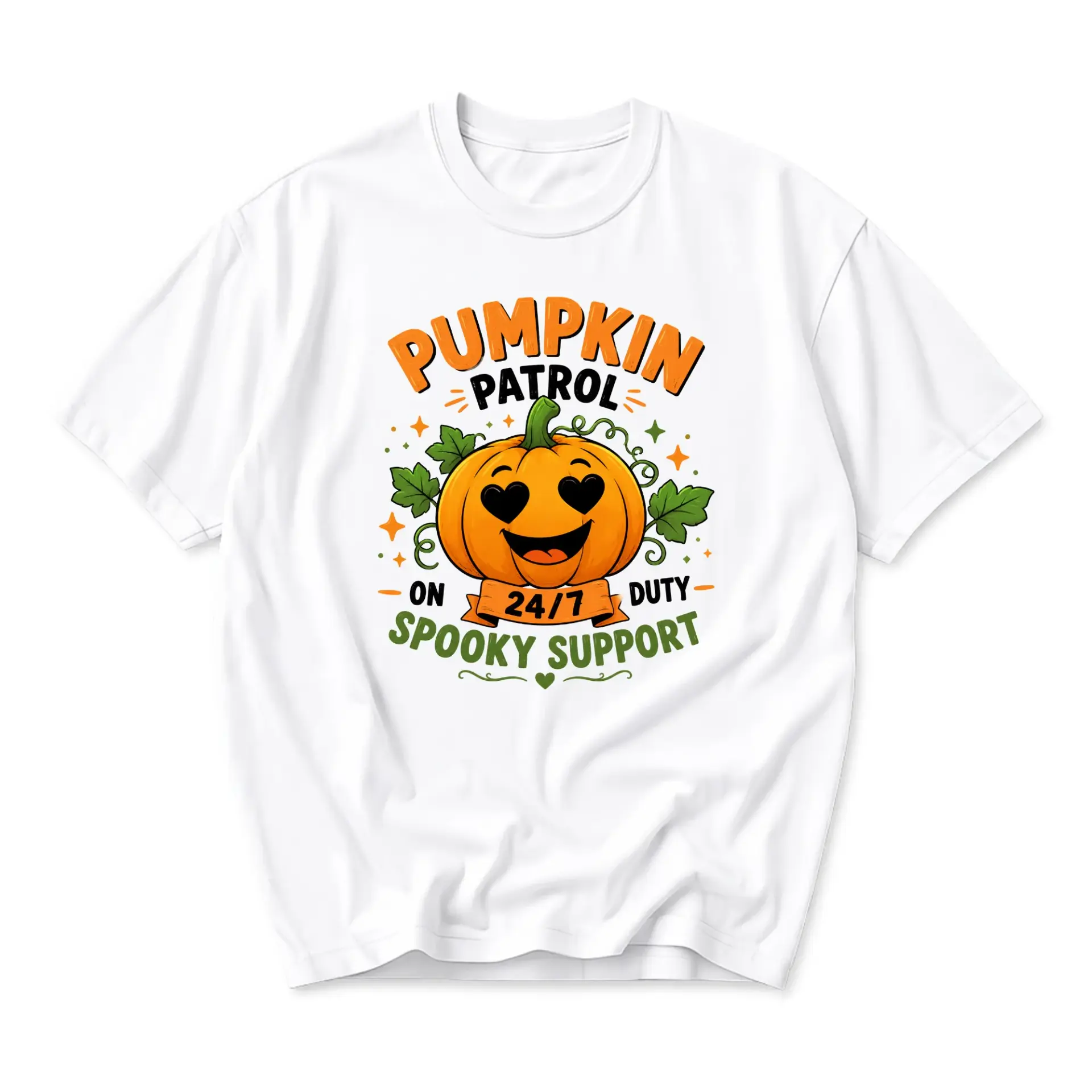 Funny Shirt Pumpkin Patrol Unisex Graphic Tee Casual Fall Season Short Sleeve Crew Neck Cotton Blend Apparel