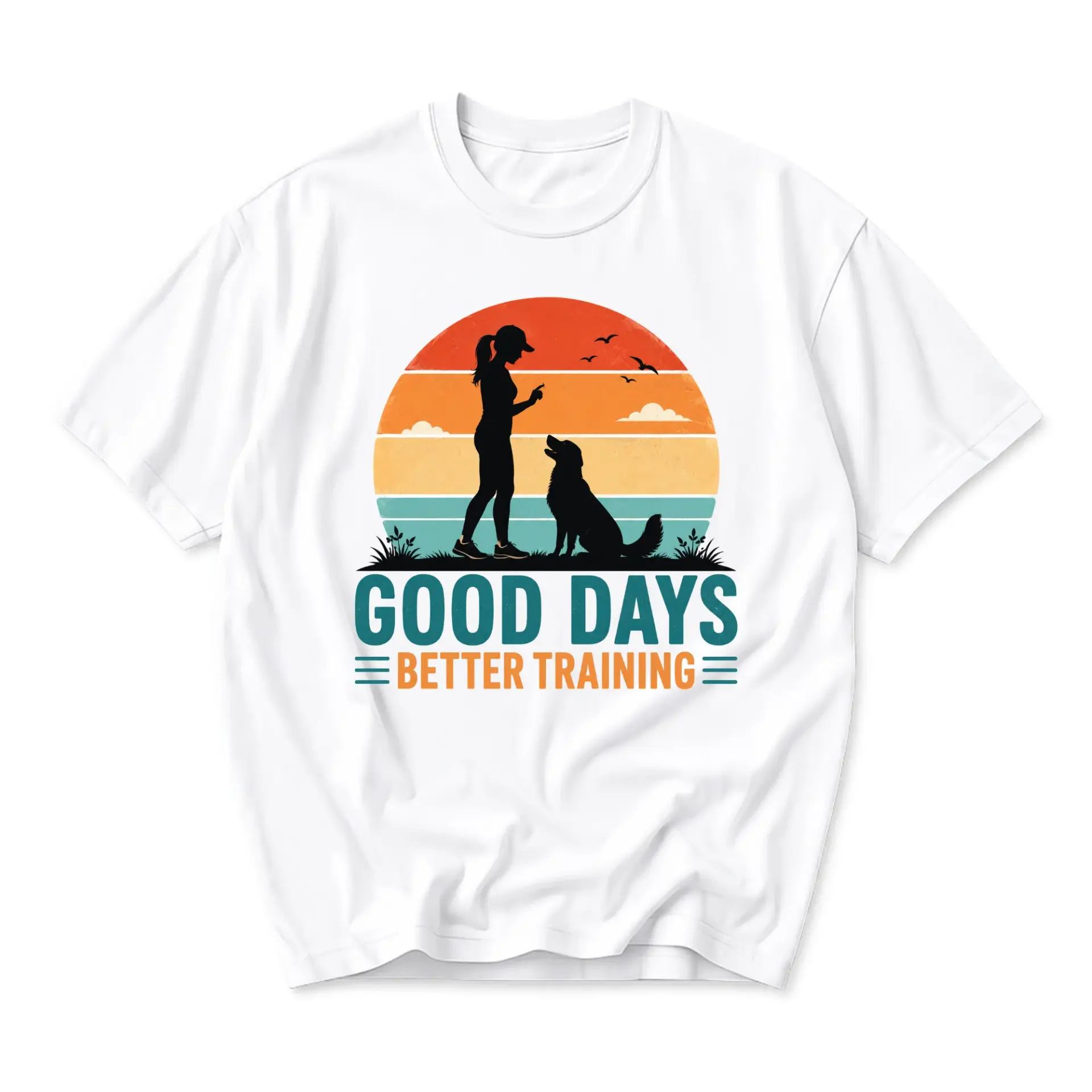 Graphic Tee Dog Shirt Good Days Better Training Retro Sunset Unisex Crew