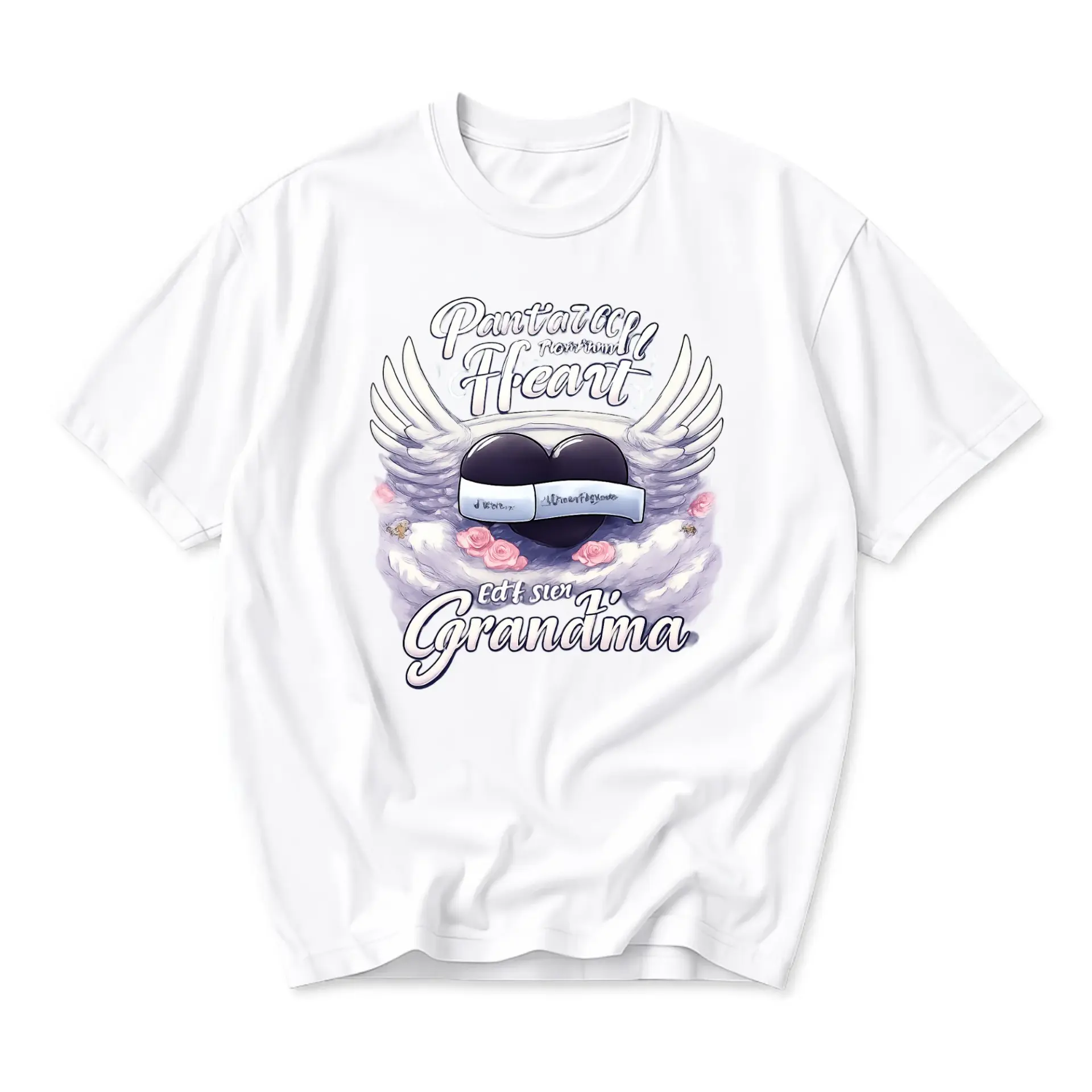 Graphic Tee Unisex Heart Memorial Design Short Sleeve Crew Neck Shirt