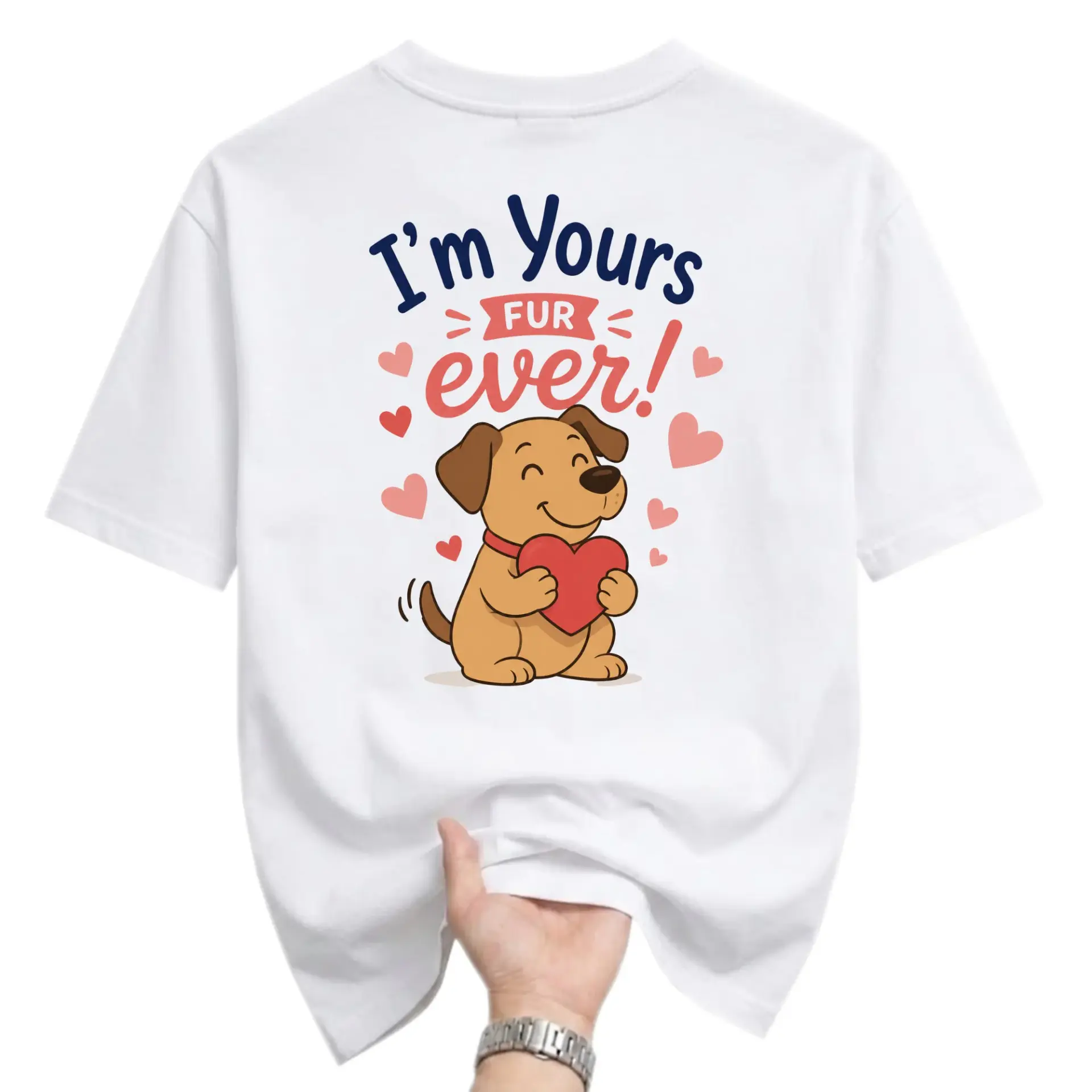 Funny Shirt I'm Yours Fur Ever Graphic Tee Cute Puppy Dog Lover Gift Unisex Short Sleeve Crew Neck Cotton Top
