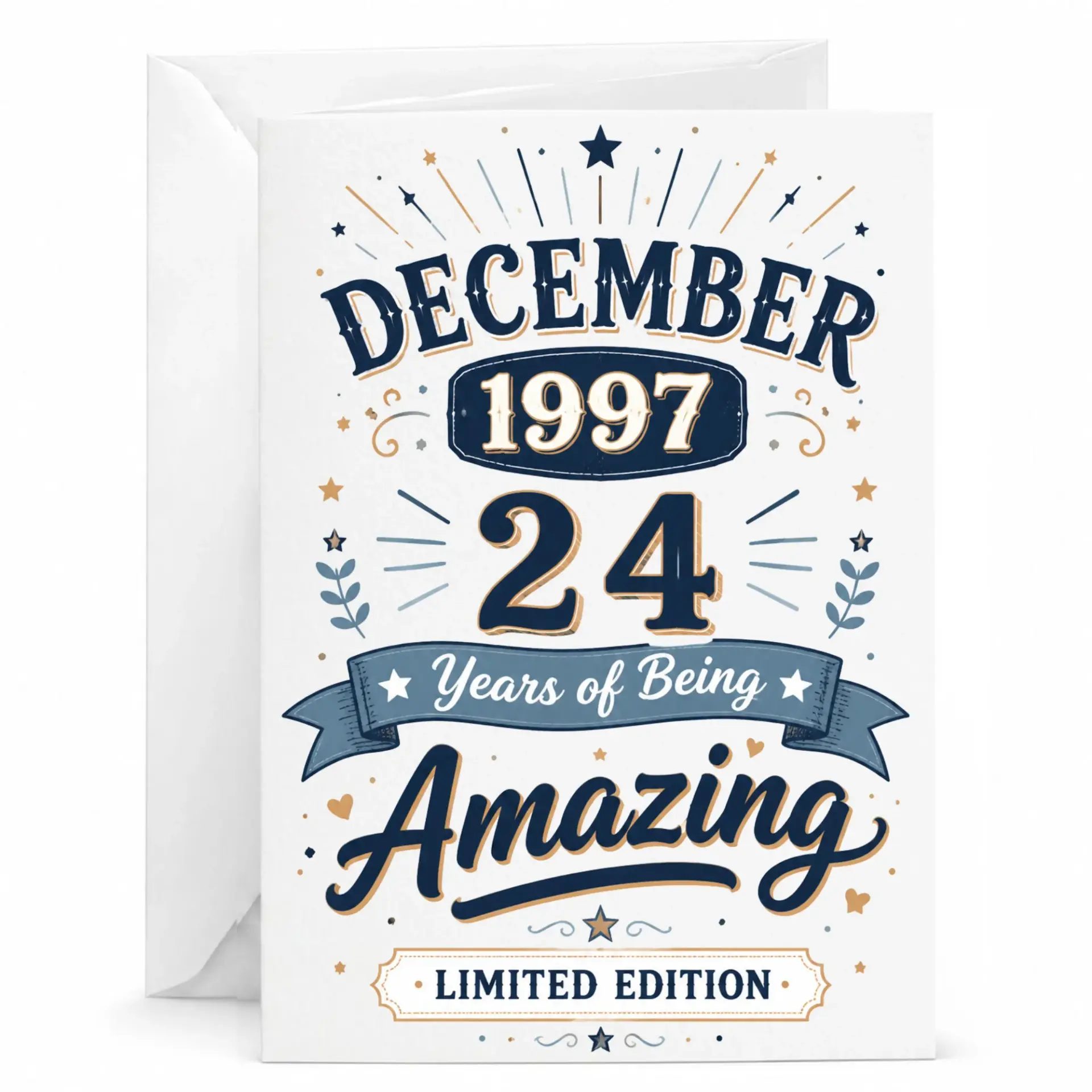 Greeting Card for December 1997 Birthday 24 Years of Being Amazing Limited Edition Milestone Anniversary Celebration