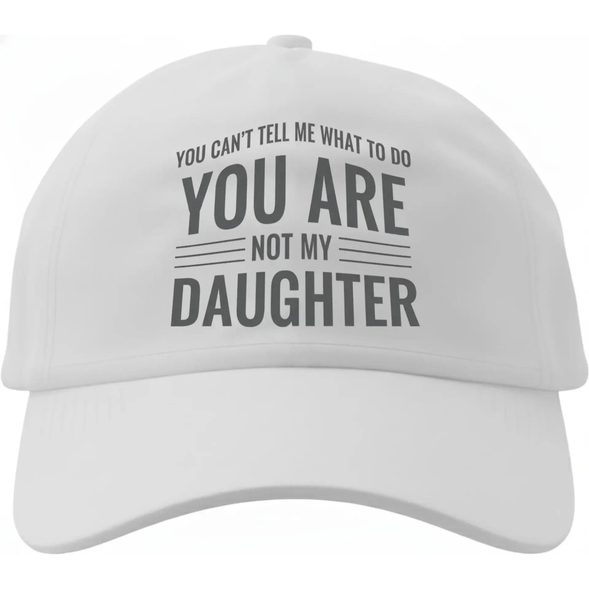 Dad Hat Funny Slogan Baseball Cap for Adults Casual Cotton Unisex Headwear with Adjustable Back Closure White