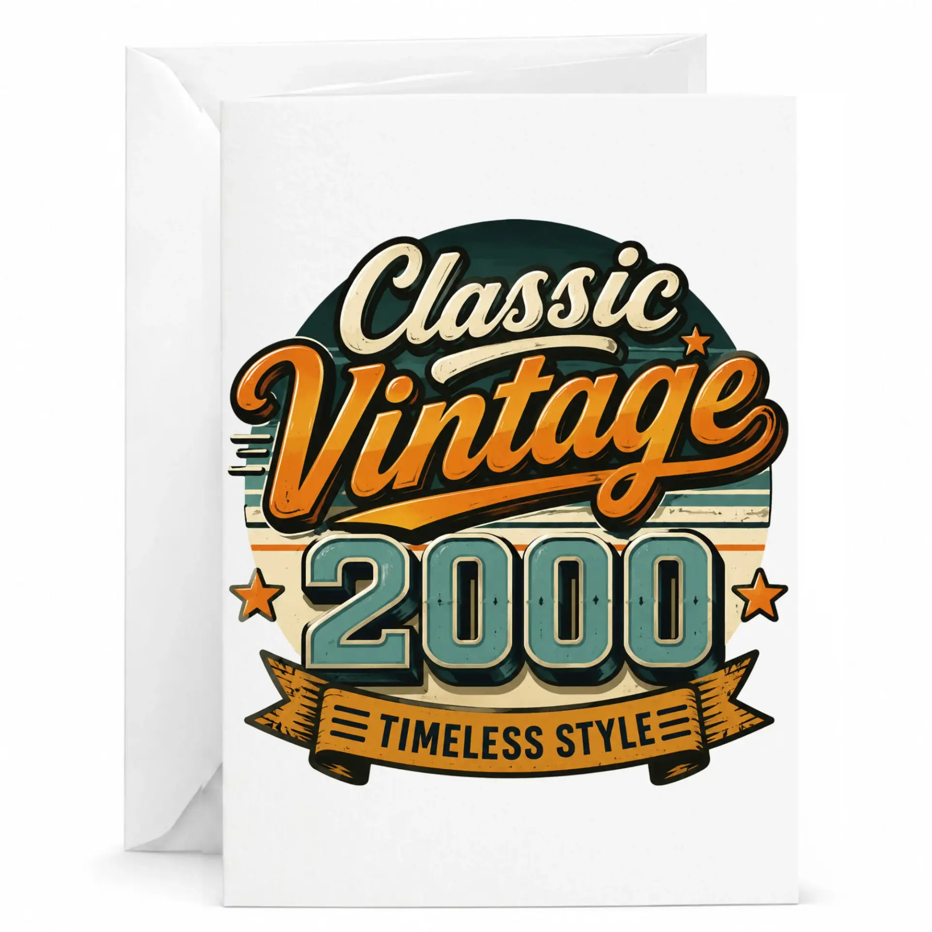 Birthday Card Classic Vintage 2000 Timeless Style Greeting Card for Birthday Celebrations and Milestone Anniversaries