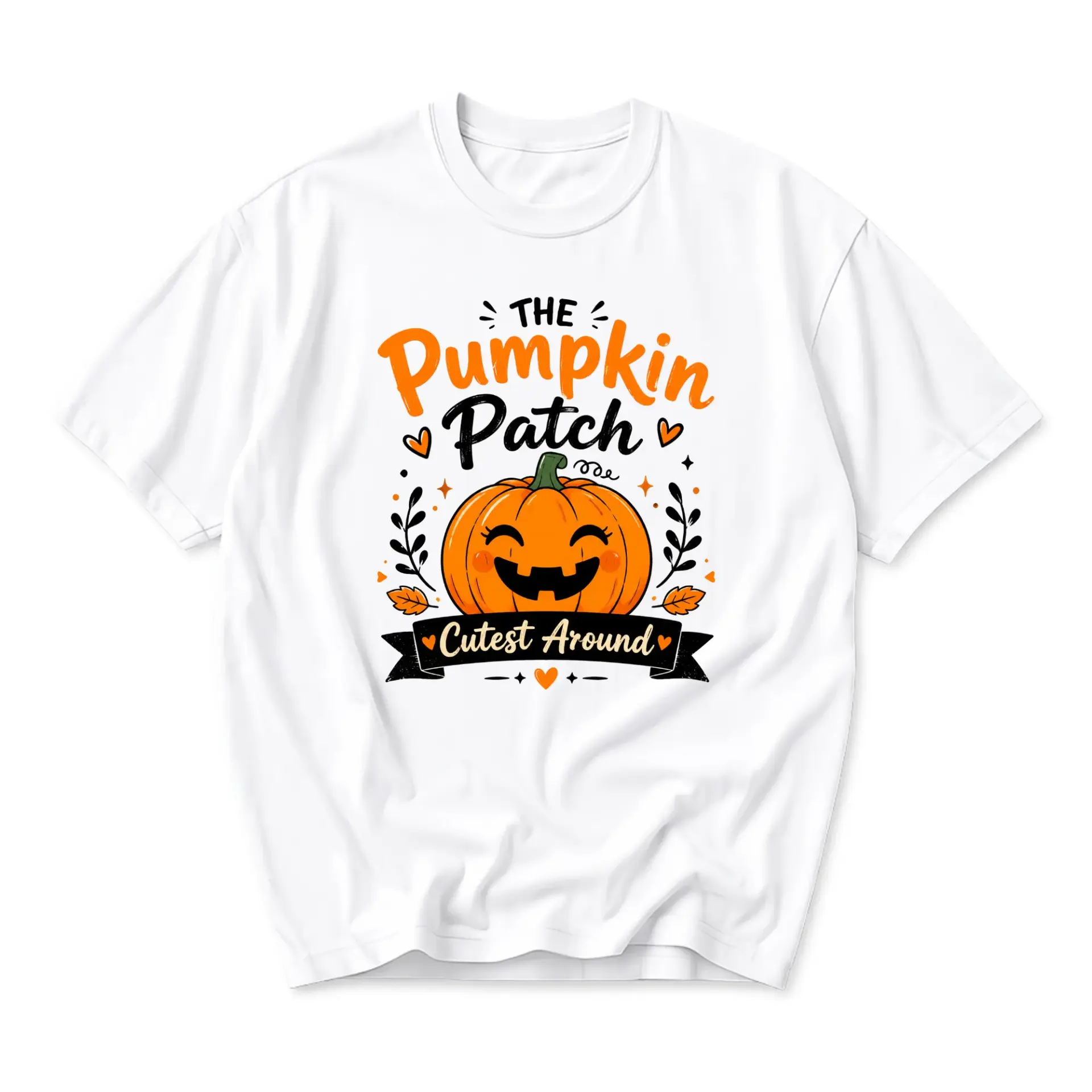 Graphic Tee the Pumpkin Patch Cutest Around Fall Harvest Autumn Seasonal Unisex Crew Neck Casual Cotton Shirt