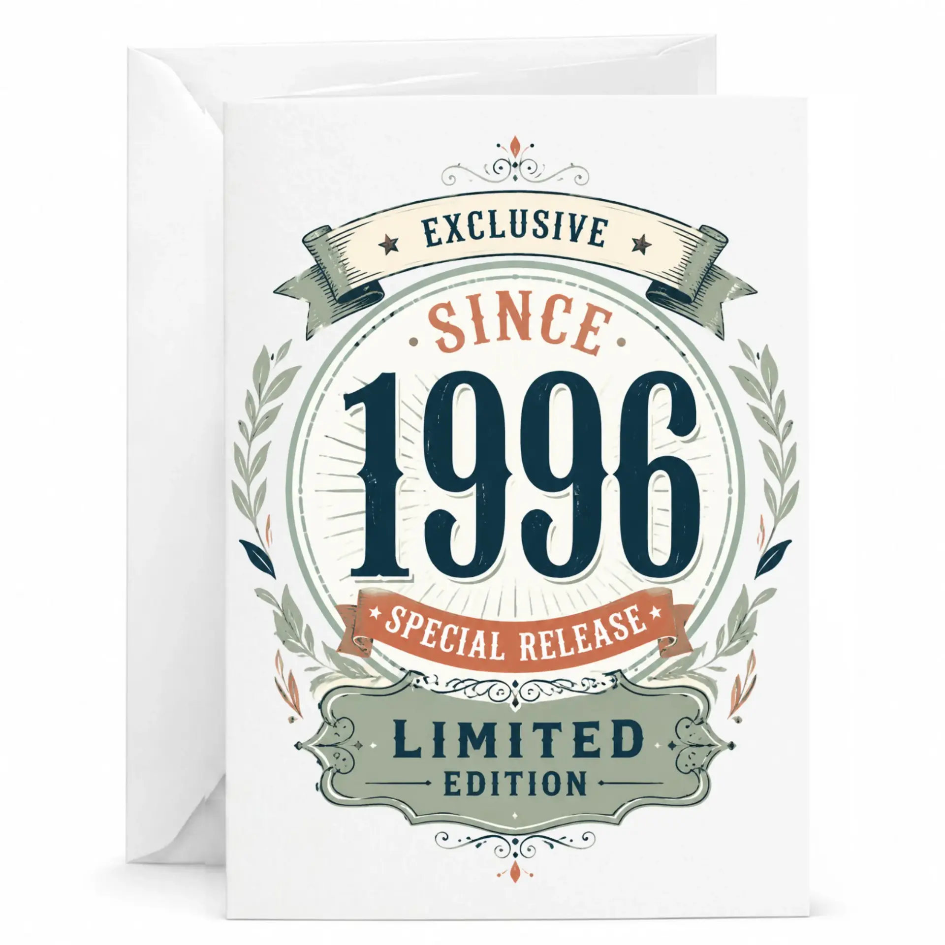 Greeting Card Since 1996 Special Release Vintage Design Birthday Anniversary Celebration Stationery Note Card