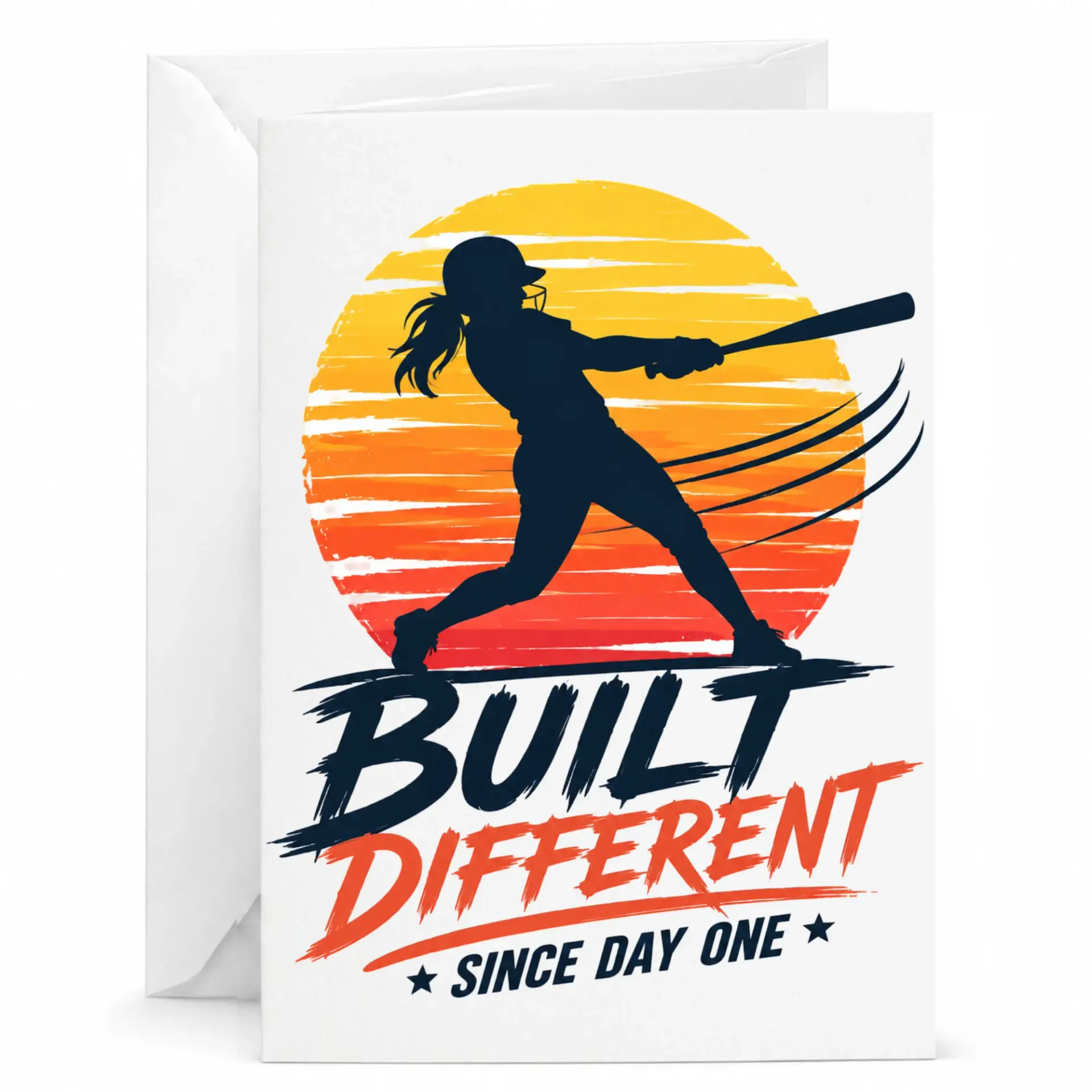 Greeting Card Built Different Since Day One Baseball Softball Athlete Sports Player Motivational Encouragement Card