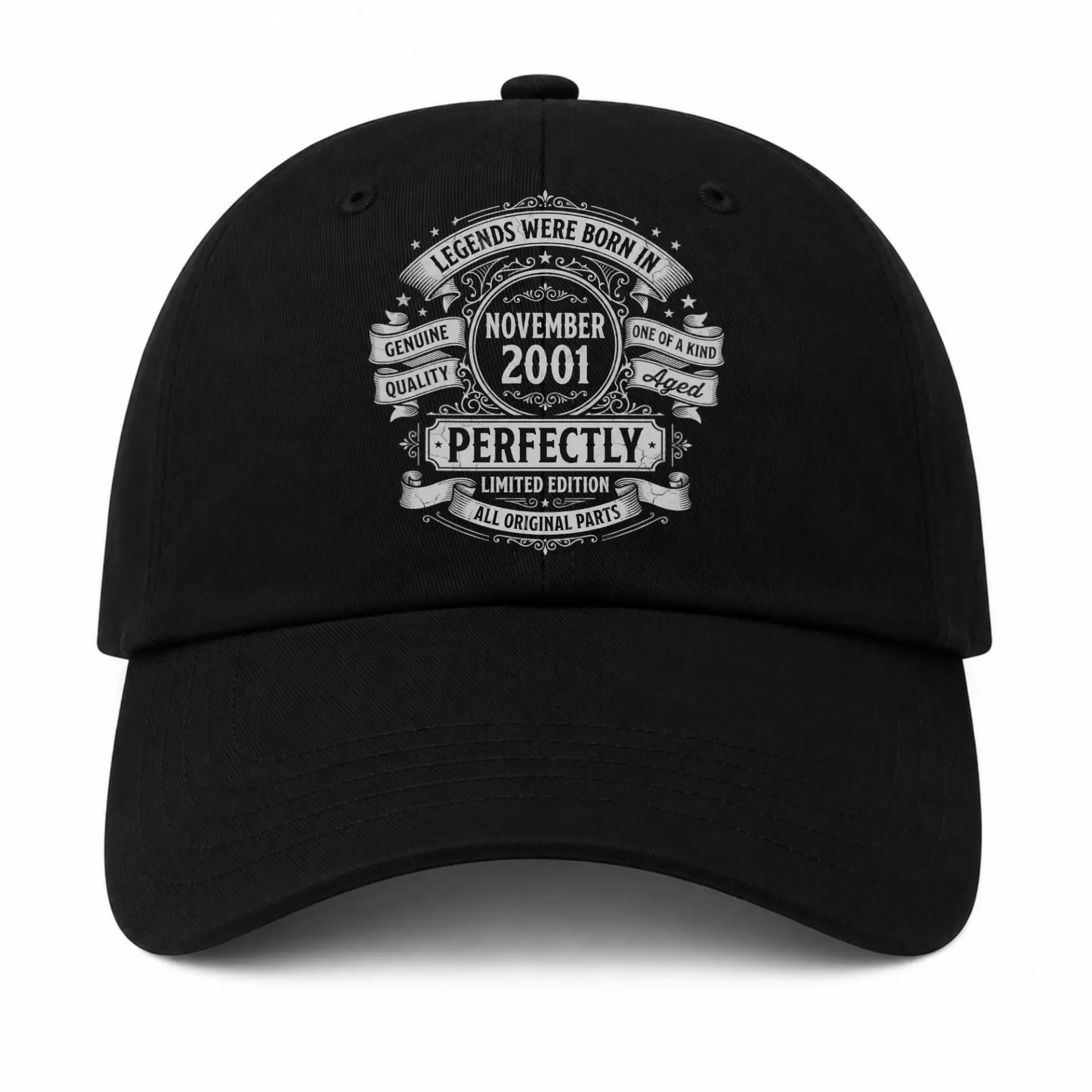 Baseball Cap Vintage Legends Born in November 2001 Birthday Gift Hat