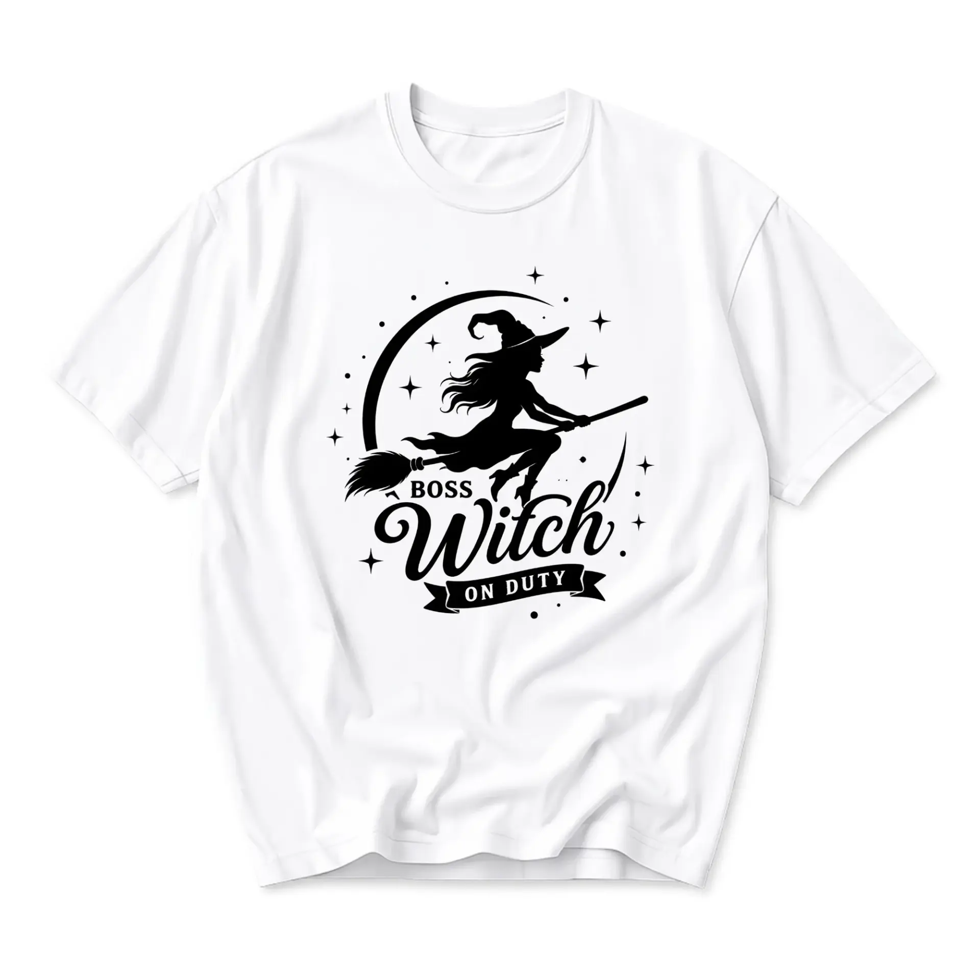 Funny Shirt Boss Witch on Duty Graphic Tee Comfortable Cotton Casual Top for Daily Wear and Self Expression