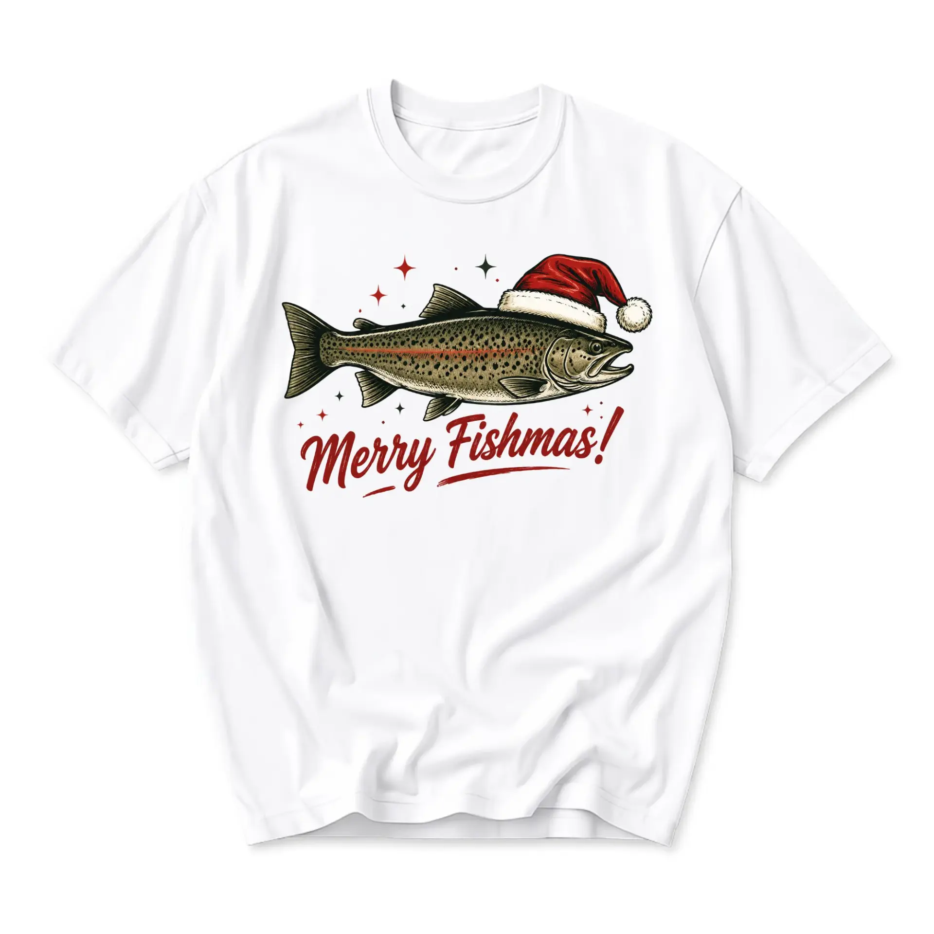 Funny Shirt Merry Fishmas Holiday Graphic Tee Unisex Casual Apparel for Fishing Enthusiasts and Season