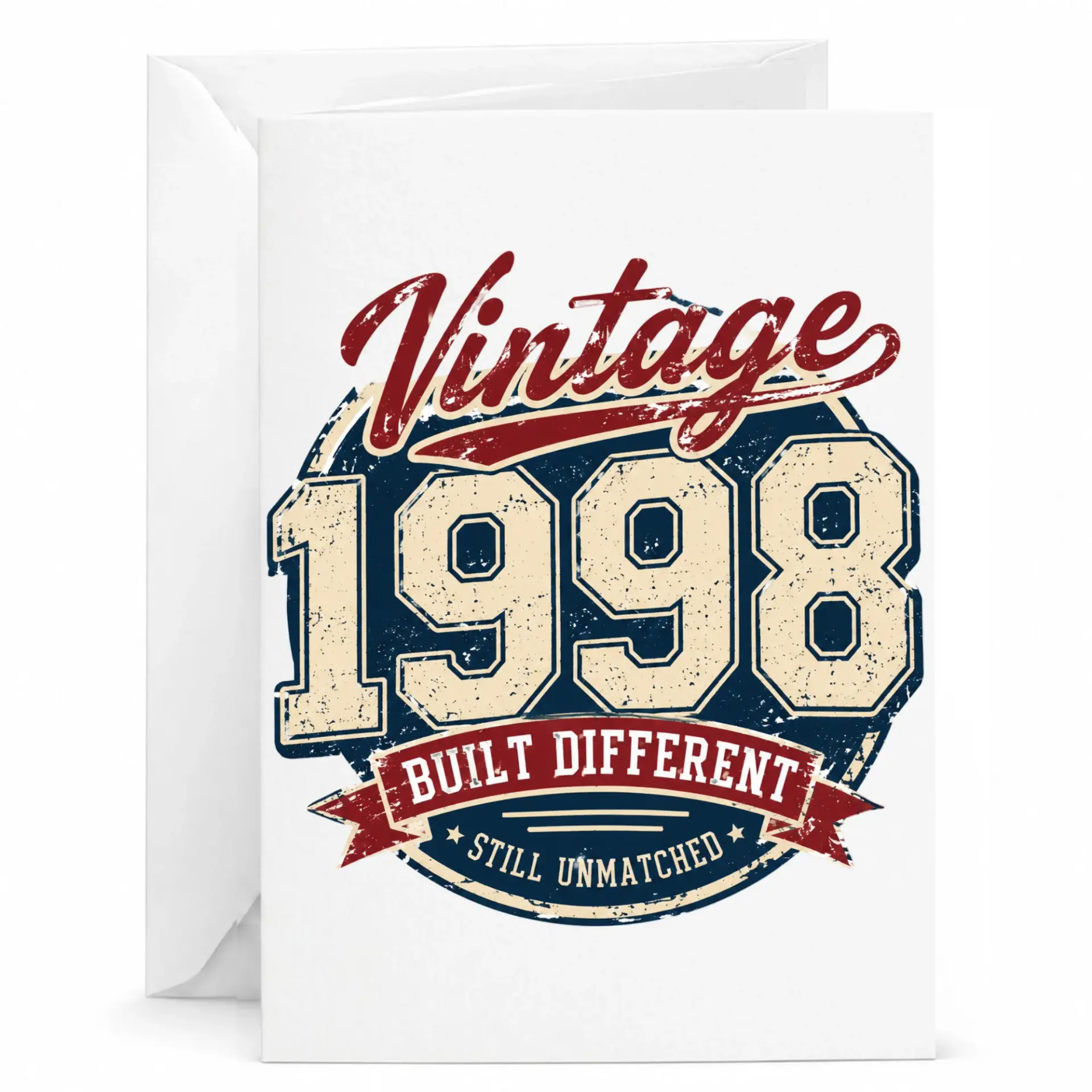Birthday Card Vintage 1998 Built Different Greeting Card for Milestone Celebration Aged to Perfection Stationery