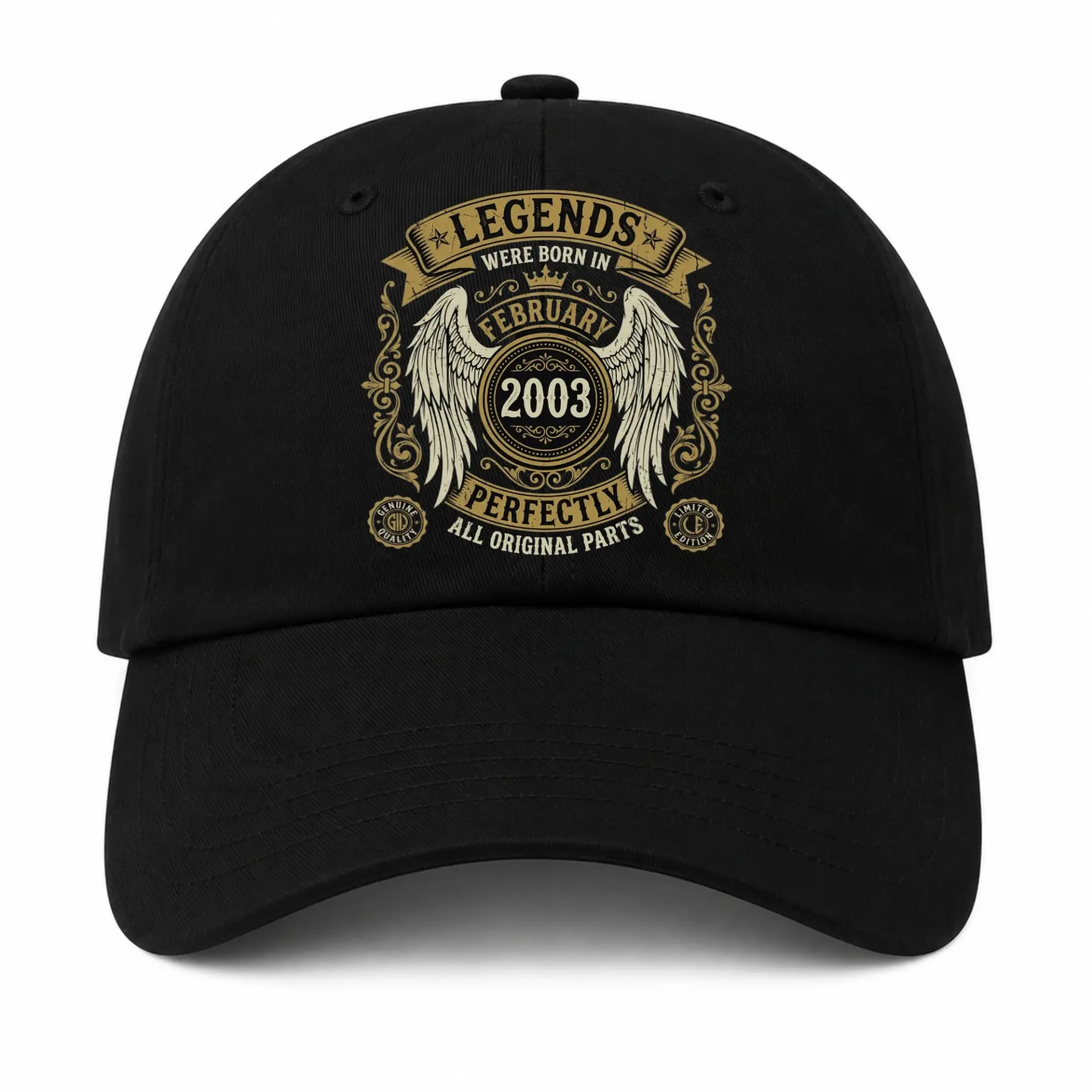 Baseball Cap Legends Born in February 2003 Graphic Embroidered Hat