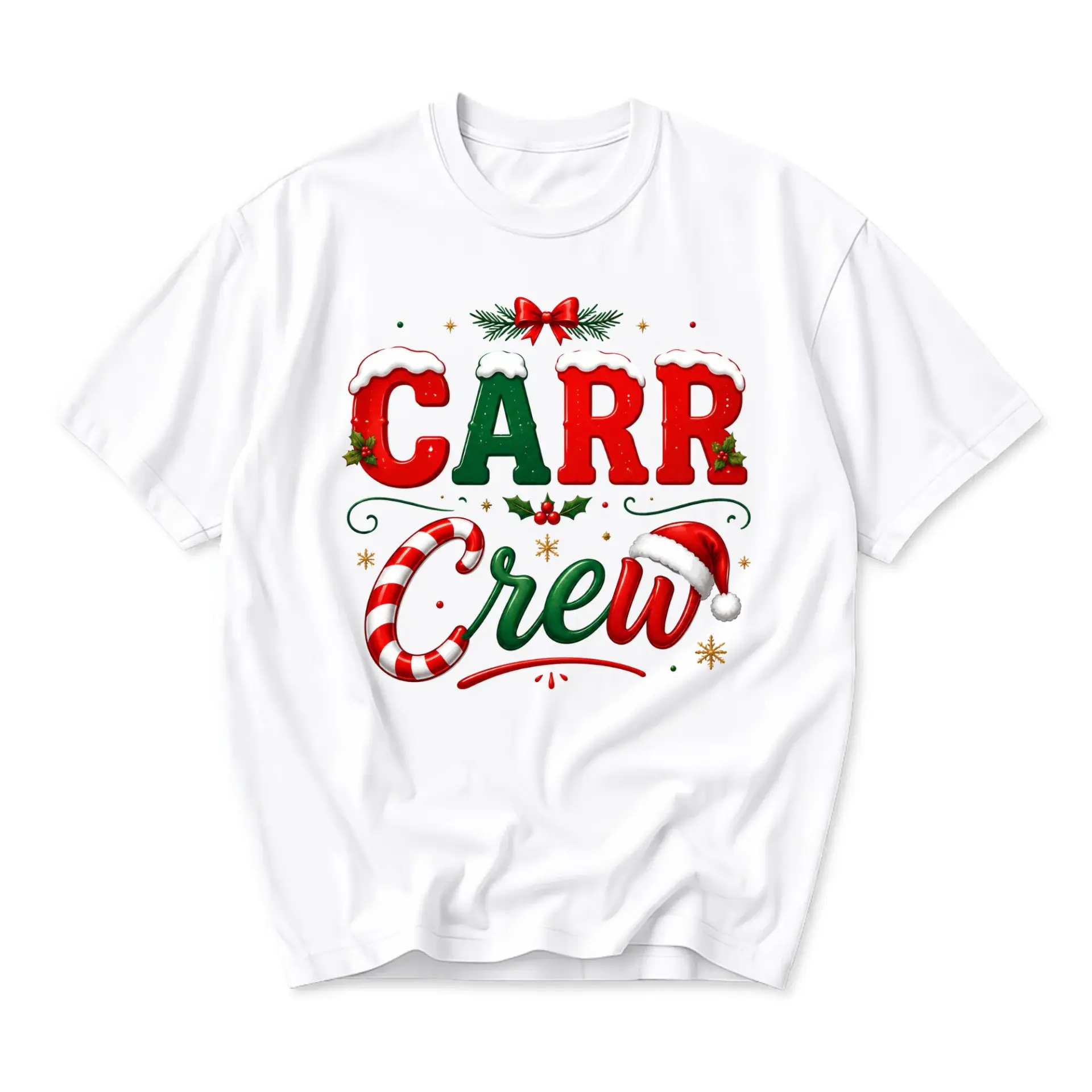 T-shirt Carr Crew Christmas Graphic Tee Holiday Season Matching Family