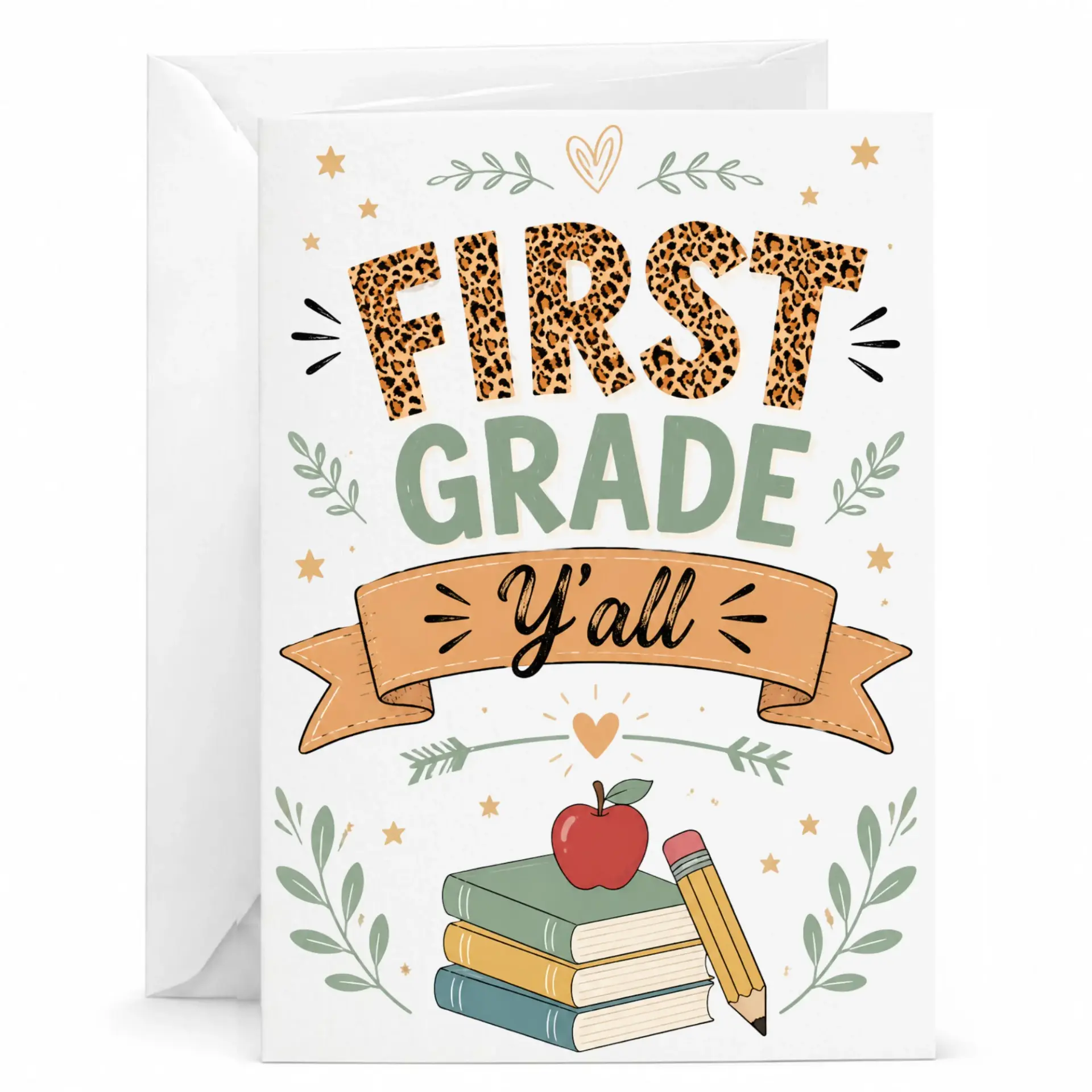Personalized Greeting Card First Yall Education Themed Stationery