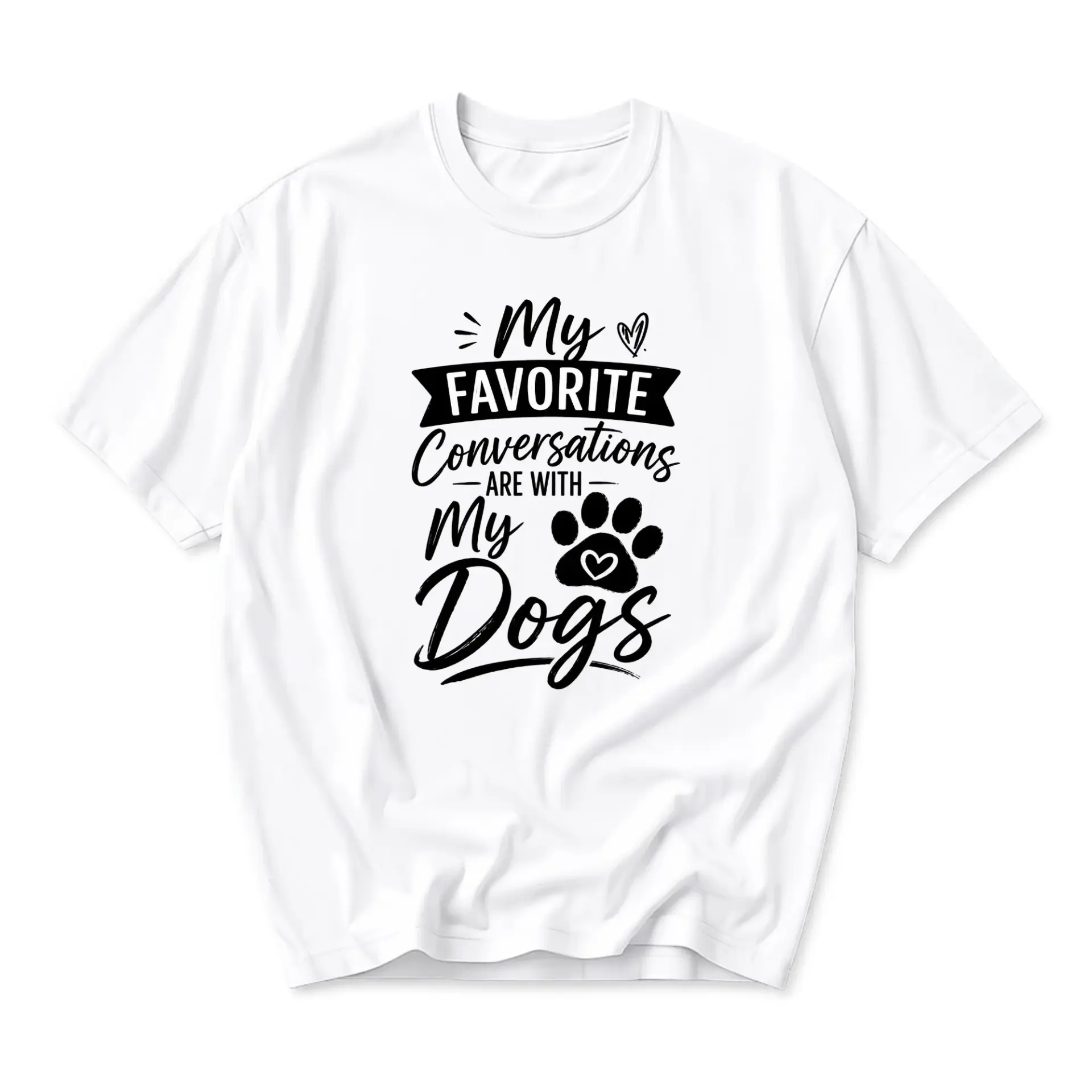 Graphic Tee My Favorite Conversations Are with My Unisex Casual Crew Neck