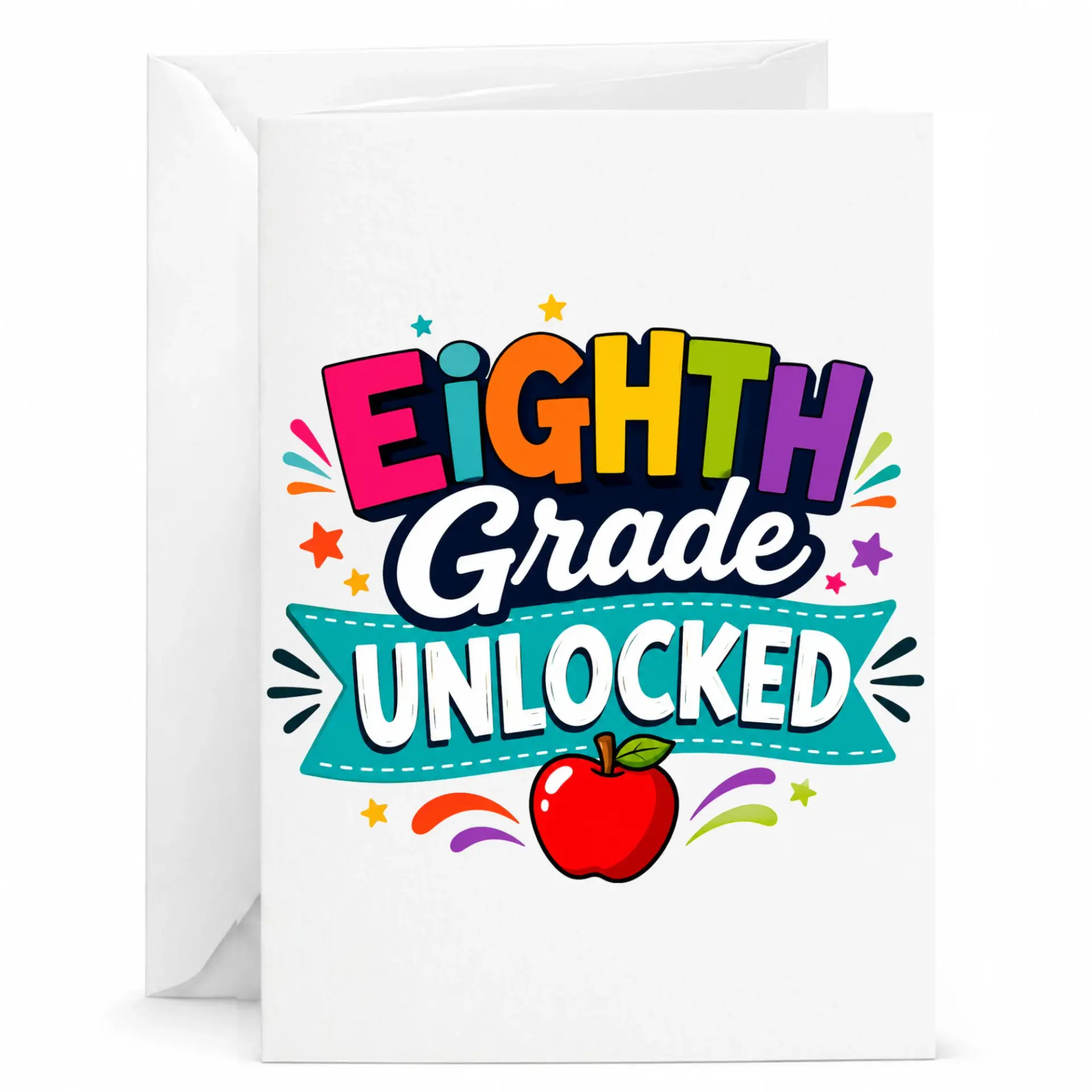 Greeting Card Eighth Unlocked Academic Milestone Achievement Note for and Completion