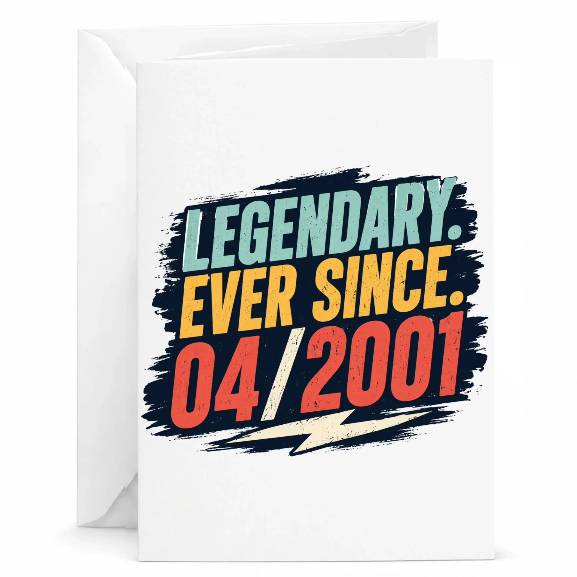 Birthday Card Legendary Ever Since April 2001 Funny Vintage Style Greeting Card for Milestone Celebration