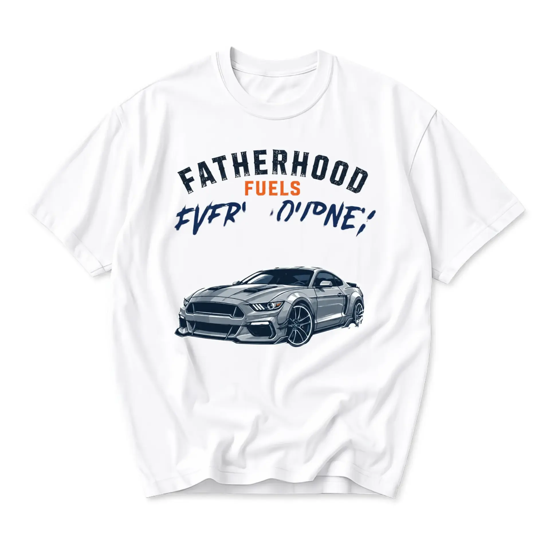 Funny Shirt Fatherhood Fuels Everyone Graphic Tee Unisex Crew Neck Short Sleeve Cotton Casual Everyday Apparel Top